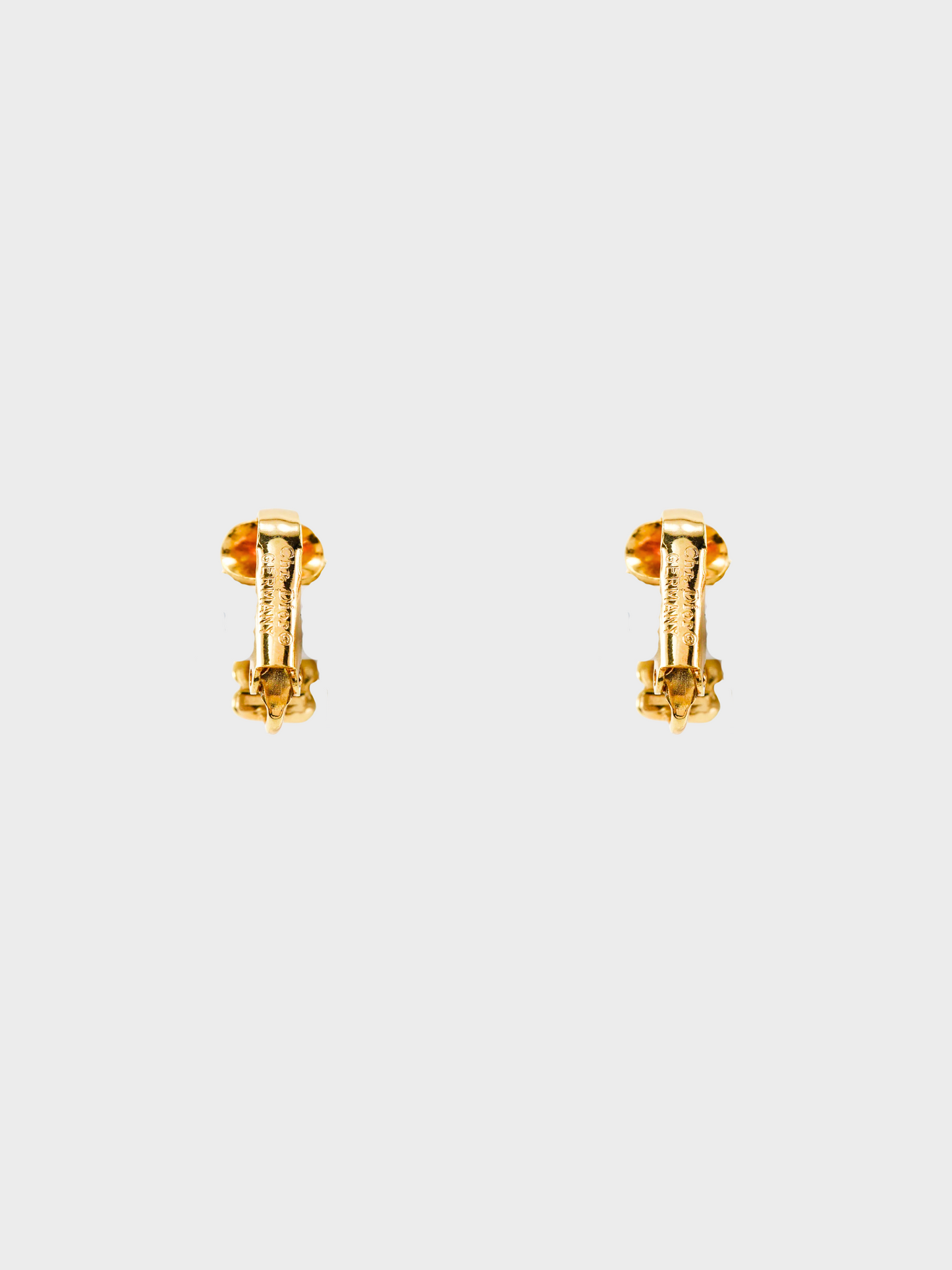 Christian Dior 1960s Gold Rhinestone Clip On Earrings