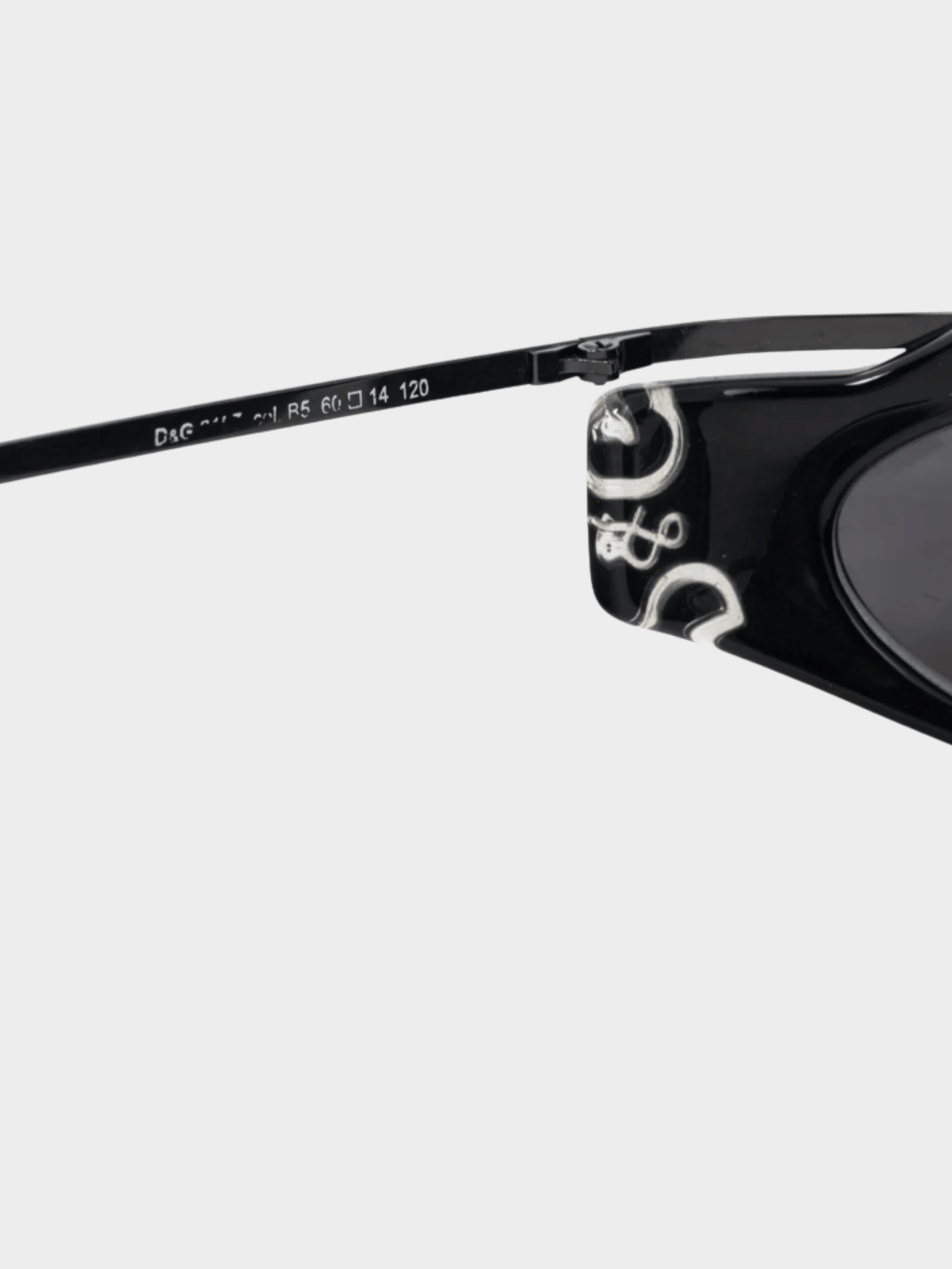 Dolce and Gabbana 2010s Black Acetate Logo-Temple Wrap Sunglasses