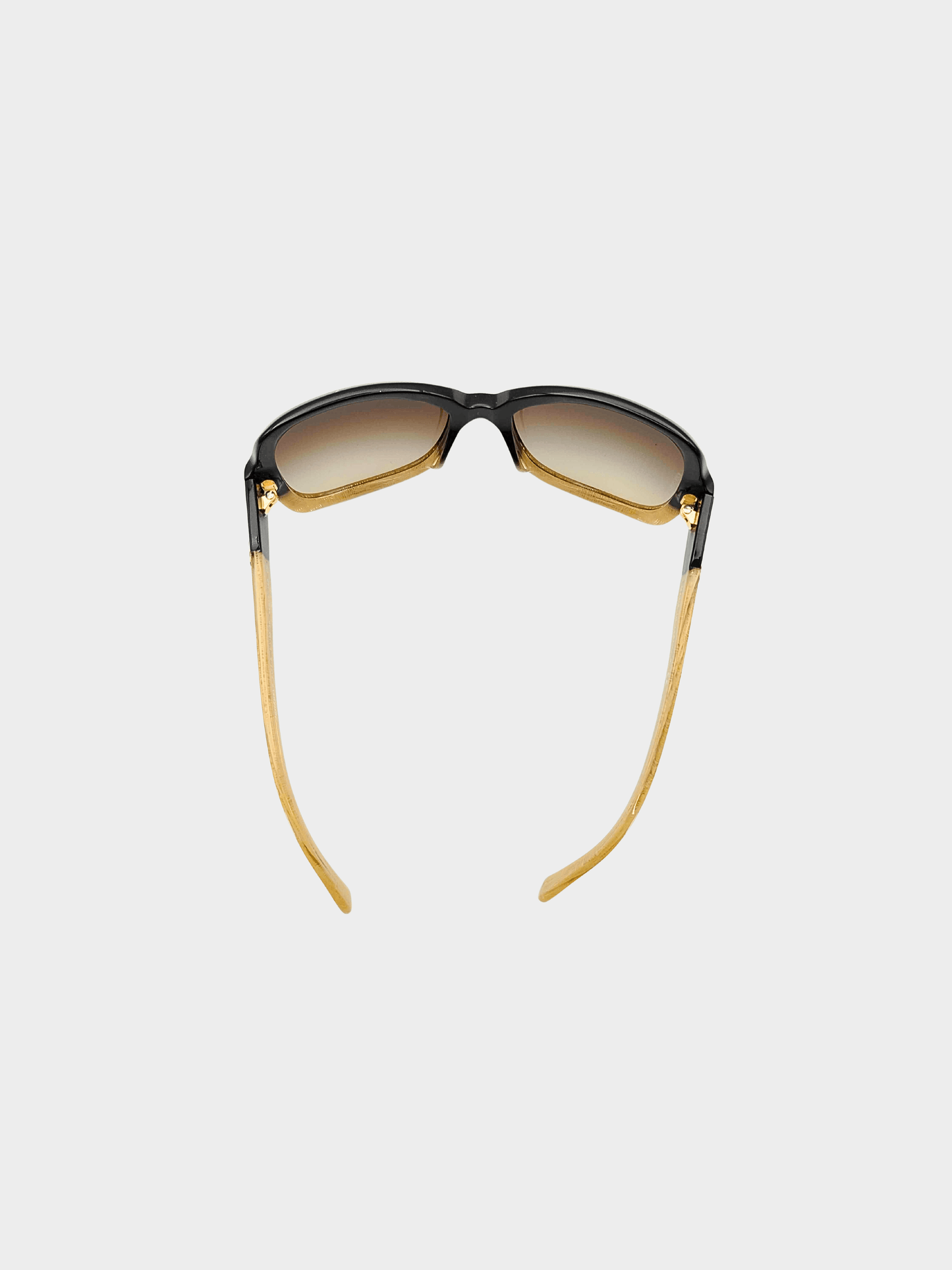 Chanel 2000s Black and Beige CC Logo Sunglasses