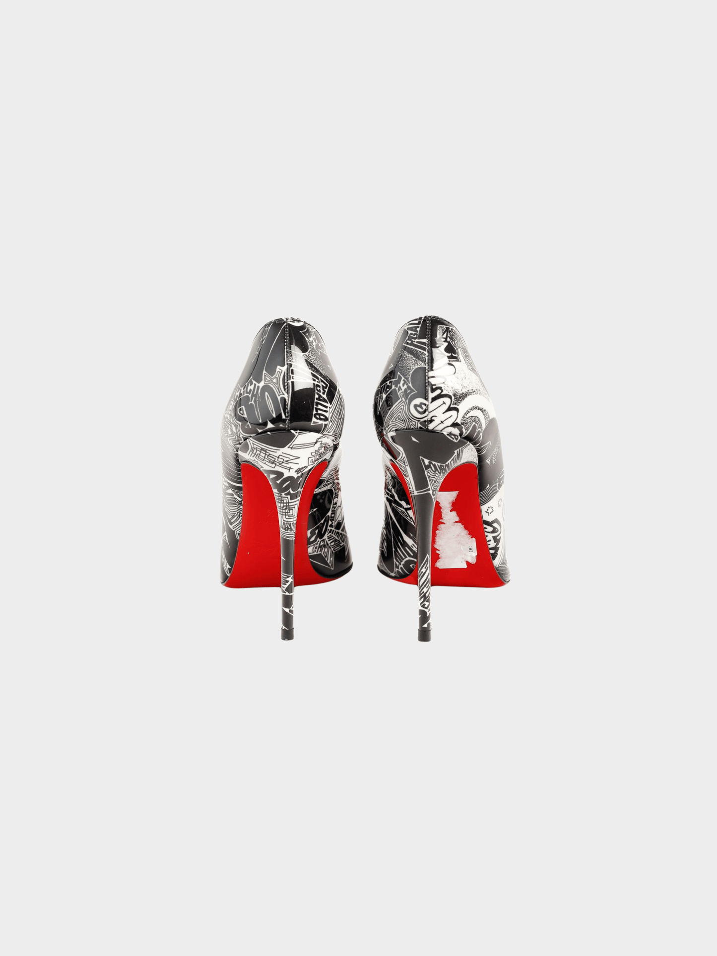 Christian Louboutin 2000s Patent Nicograf Pigalle Follies 100 Black White Pumps