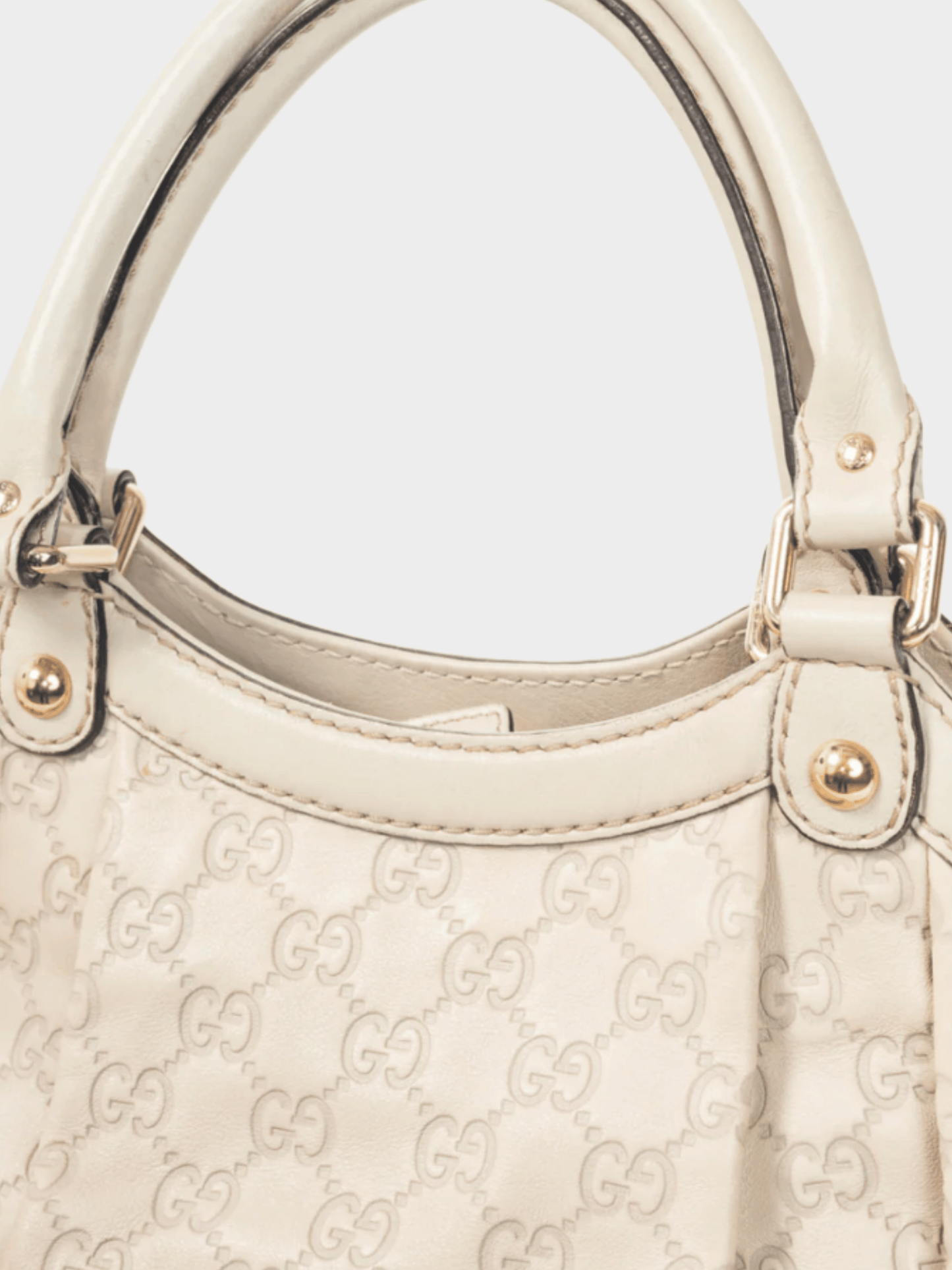 Gucci 2000s Sukey Guccissima Beige Leather Tote