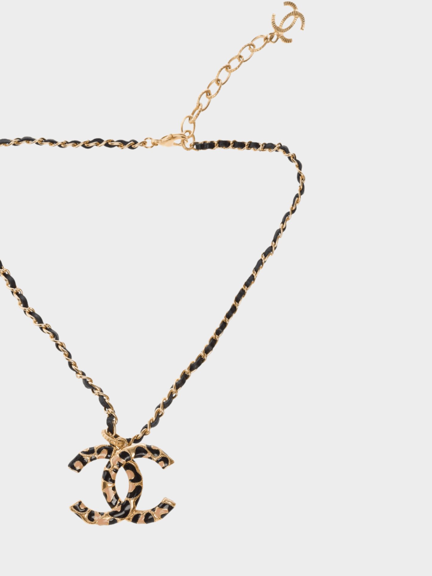 Chanel 2000s Black CC Logo Necklace