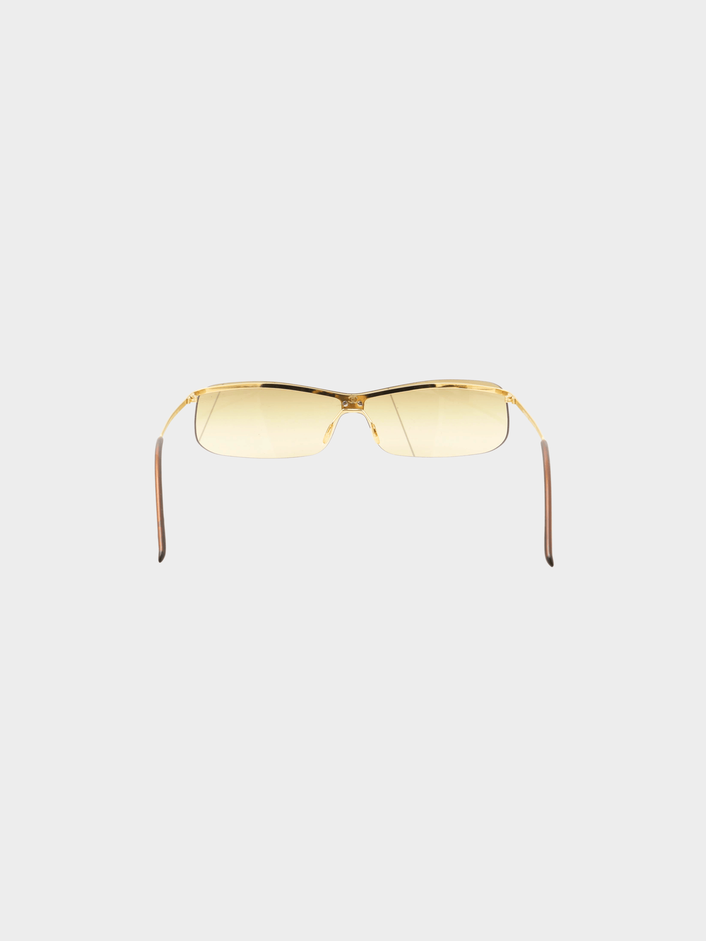 Chanel 2000s Brown Rimless Sunglasses