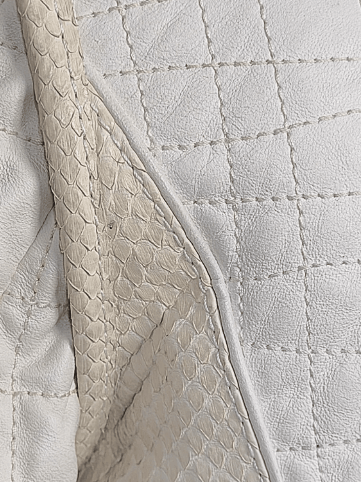Roberto Cavalli FW 2005 White Leather, Fox & Snake Coat