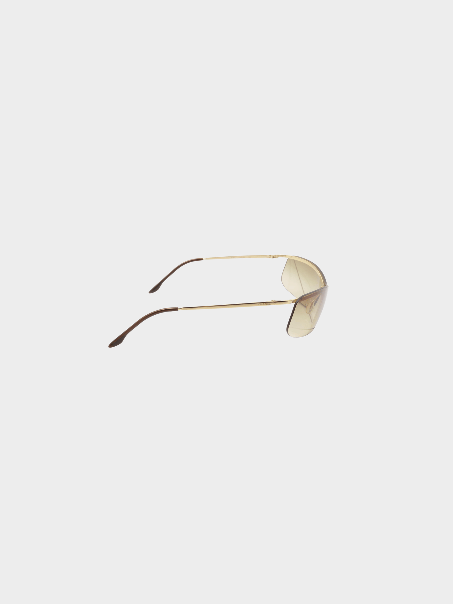 Chanel 2000s Brown Rimless Sunglasses