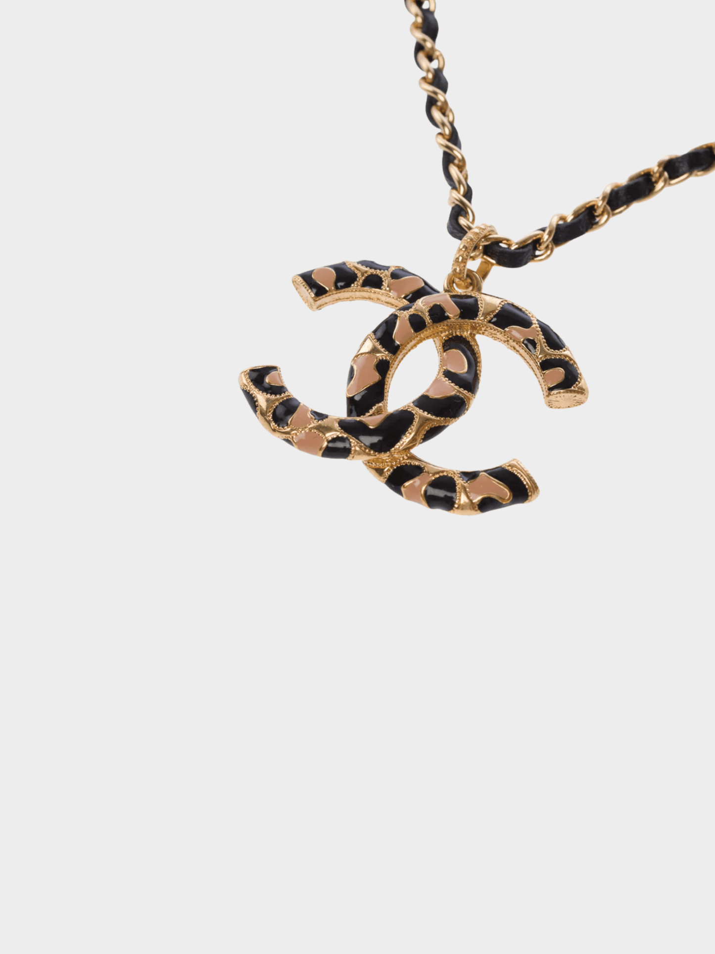 Chanel 2000s Black CC Logo Necklace