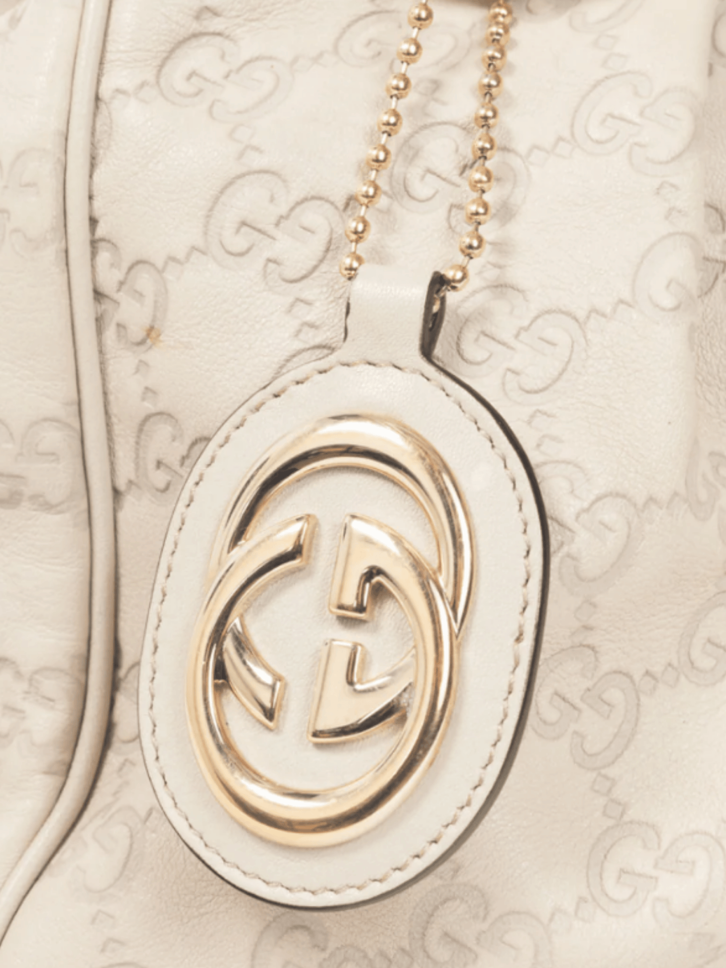 Gucci 2000s Sukey Guccissima Beige Leather Tote