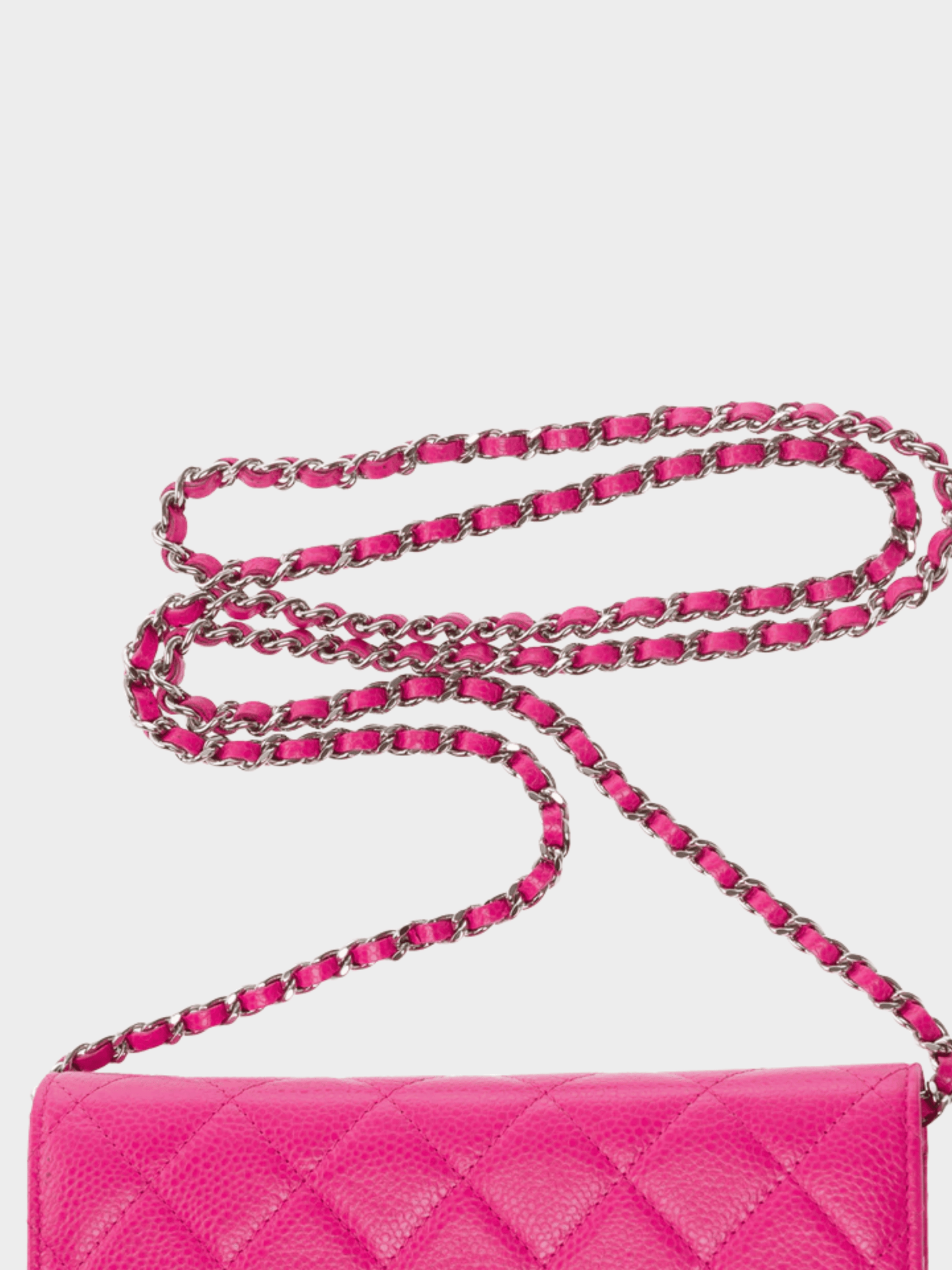 Chanel 2016 Hot Pink Leather Wallet on Chain Bag