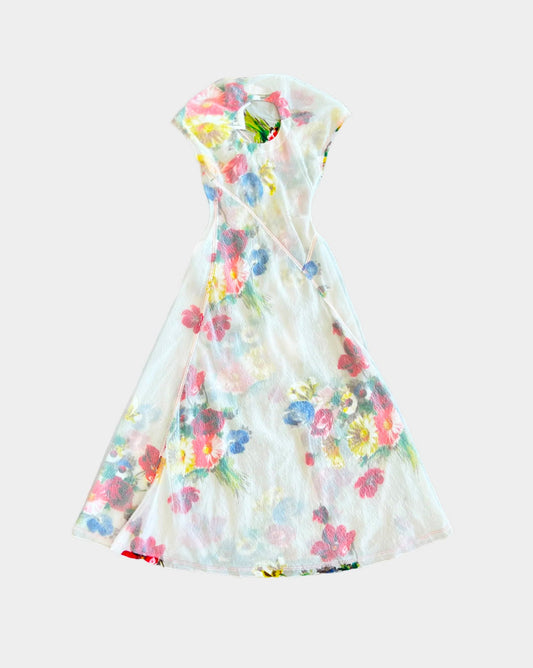 Celine by Phoebe Philo Resort 2017 Multicolor Floral Sheer Dress Prototype