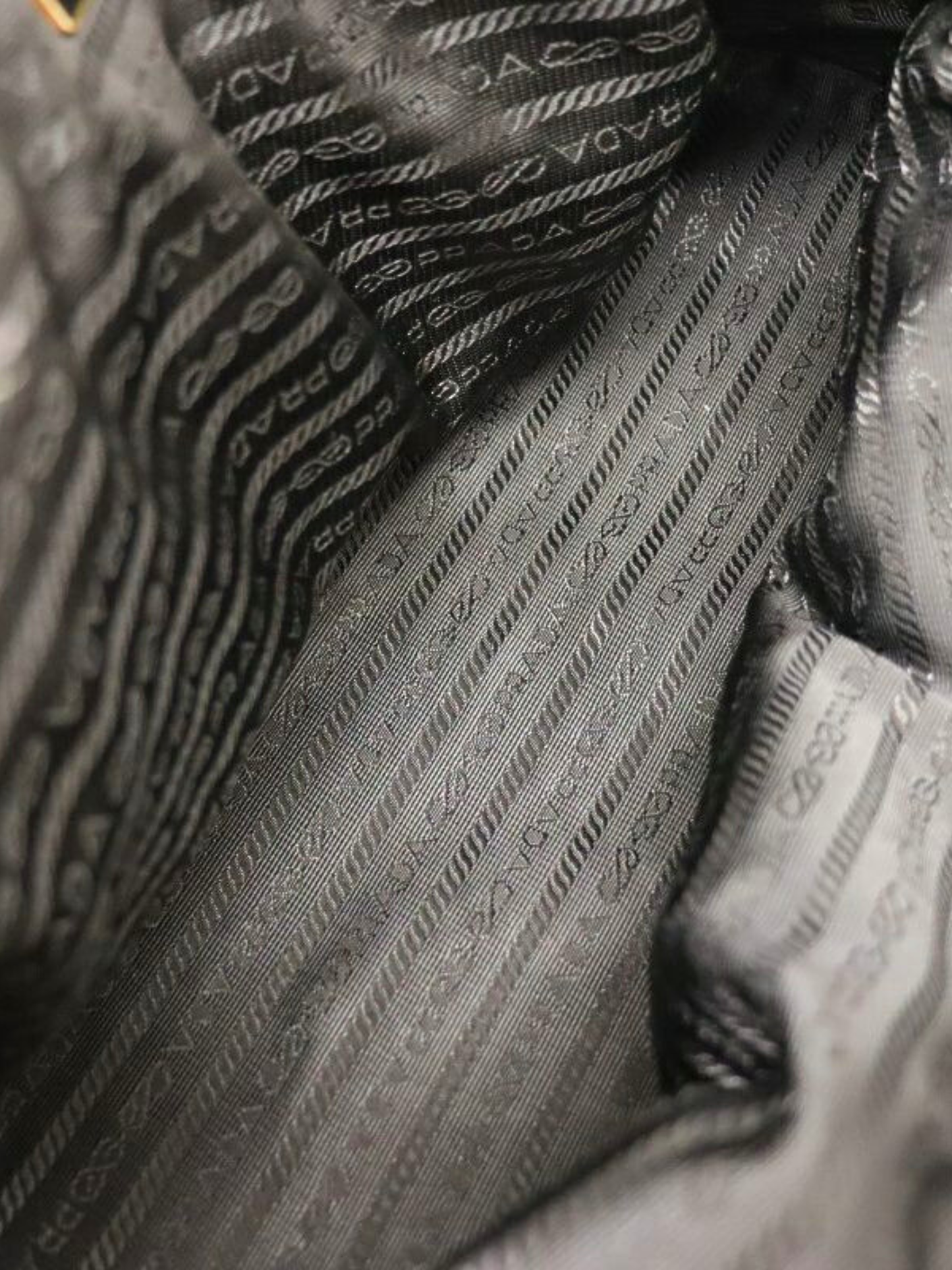 Prada 2000s Black Nylon Leather Triangle Logo Handbag