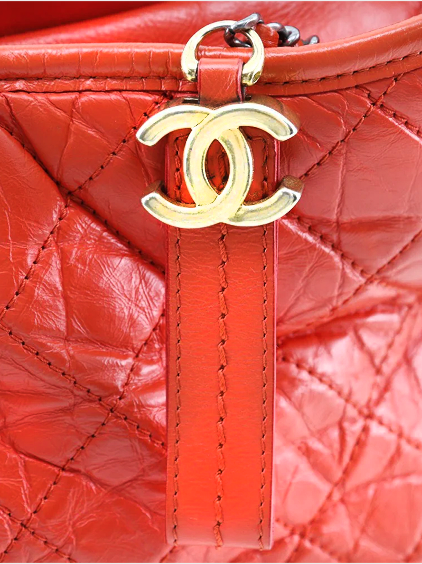 Chanel 2019 Red Gabrielle Hobo Shoulder Bag