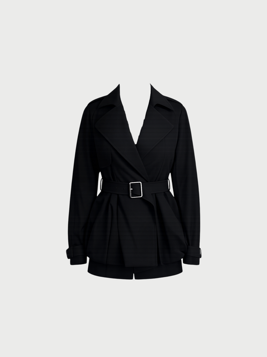 Loewe 2020s Black Cotton Anagram Short Coat