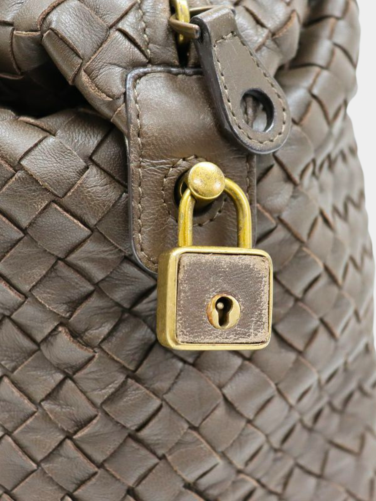 Bottega Veneta 2000s Brown Intrecciato Leather Handbag