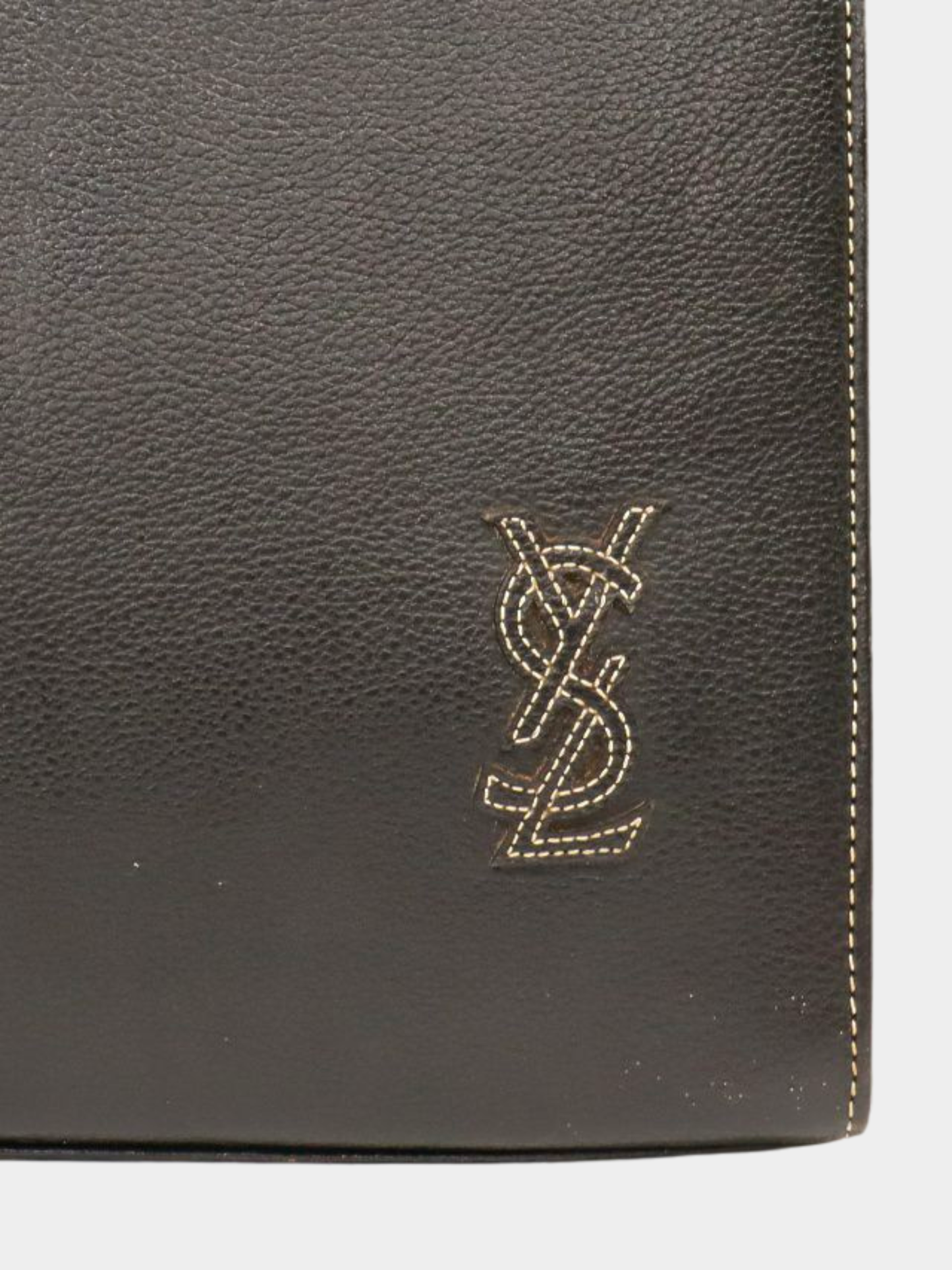 Yves Saint Laurent 2000s Black Leather Logo Handbag