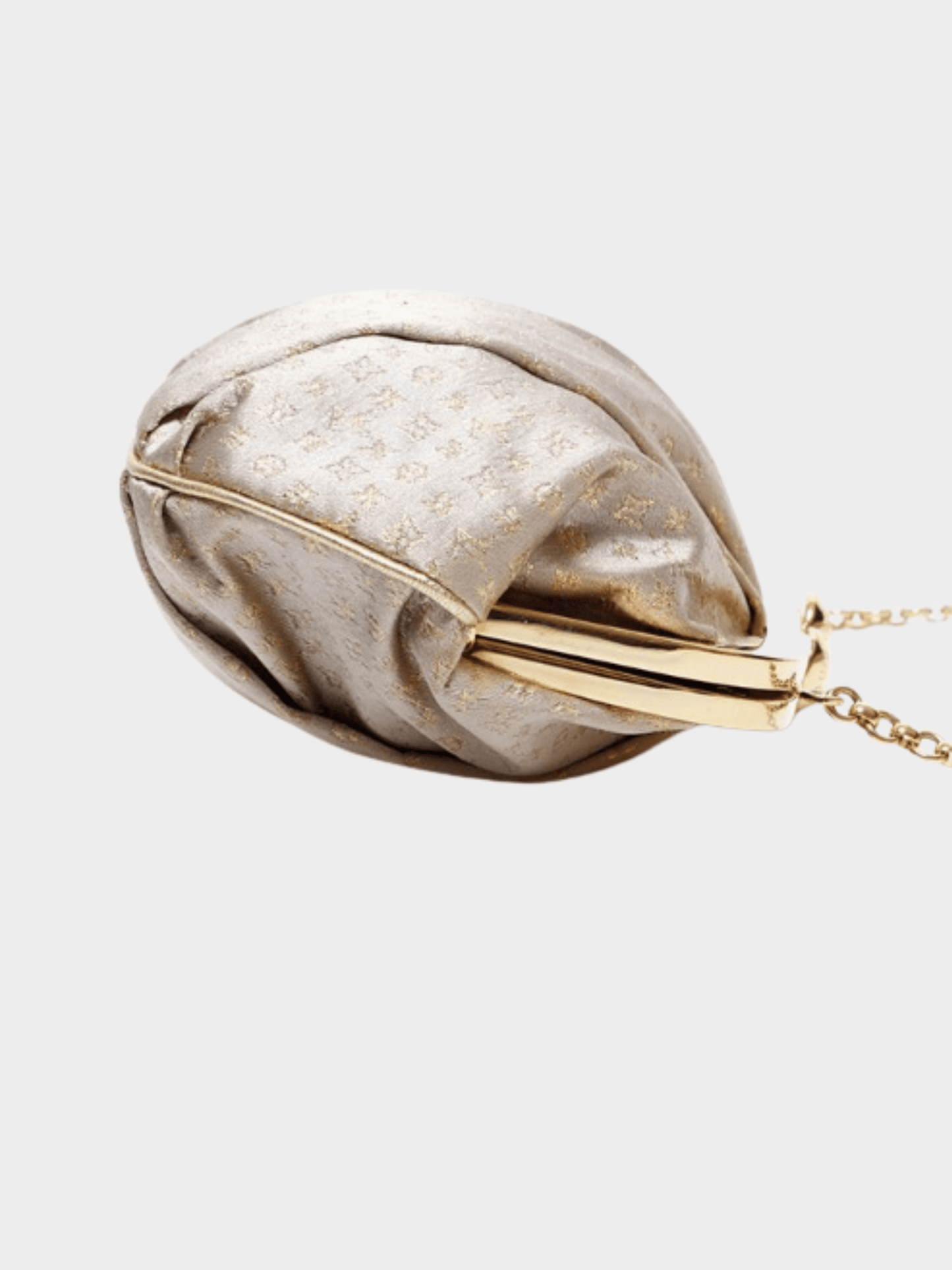 Louis Vuitton 2006 Limited Edition Silver Monogram Satin Aumoniere Evening Bag