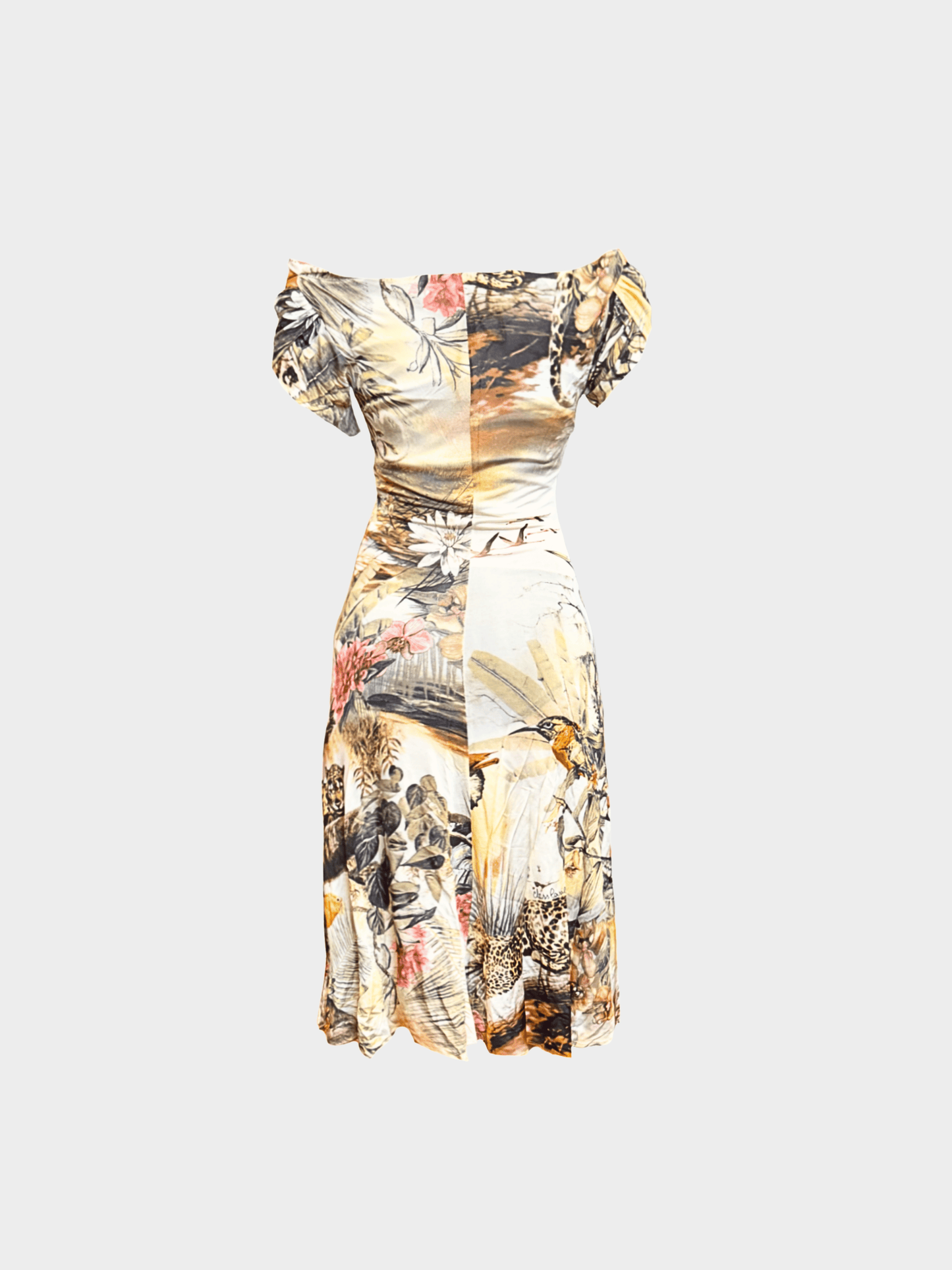 Roberto Cavalli 2000s Cavalli Class Graphic Printed Midi Dress