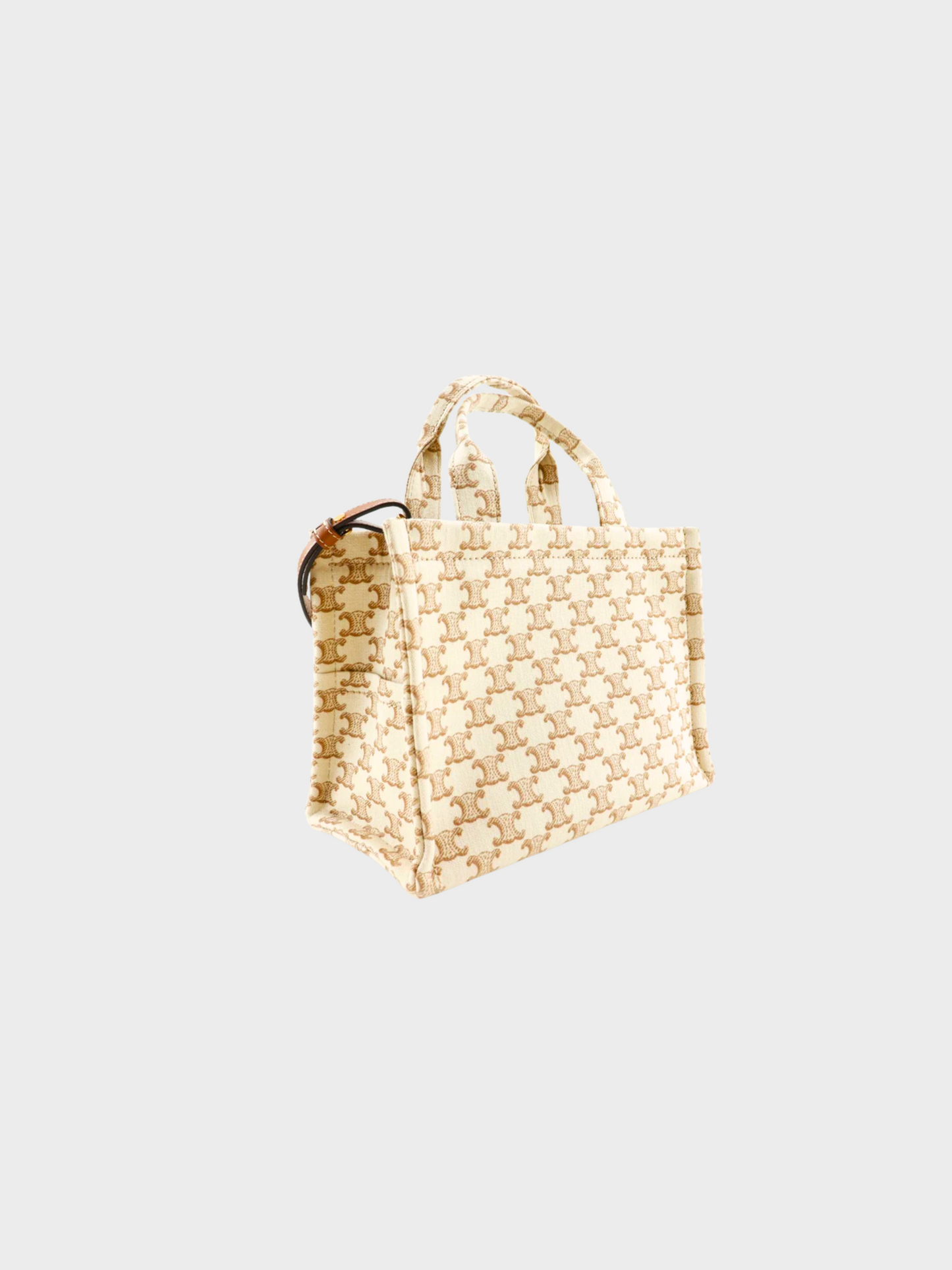 Celine 2010s Beige Monogram Triomphe Hippo Thais Tote Bag