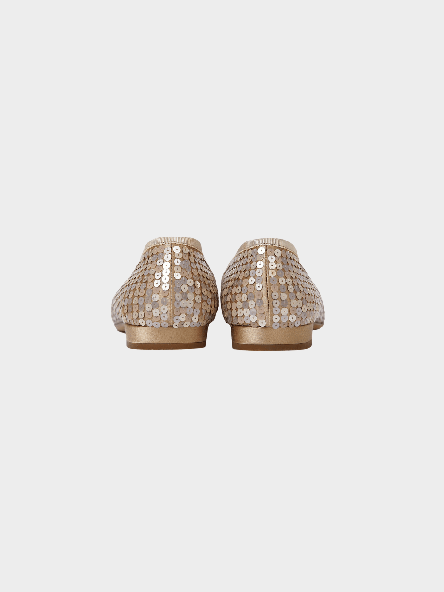 Prada 2000s Beige Satin Sequin Ballerina Flats