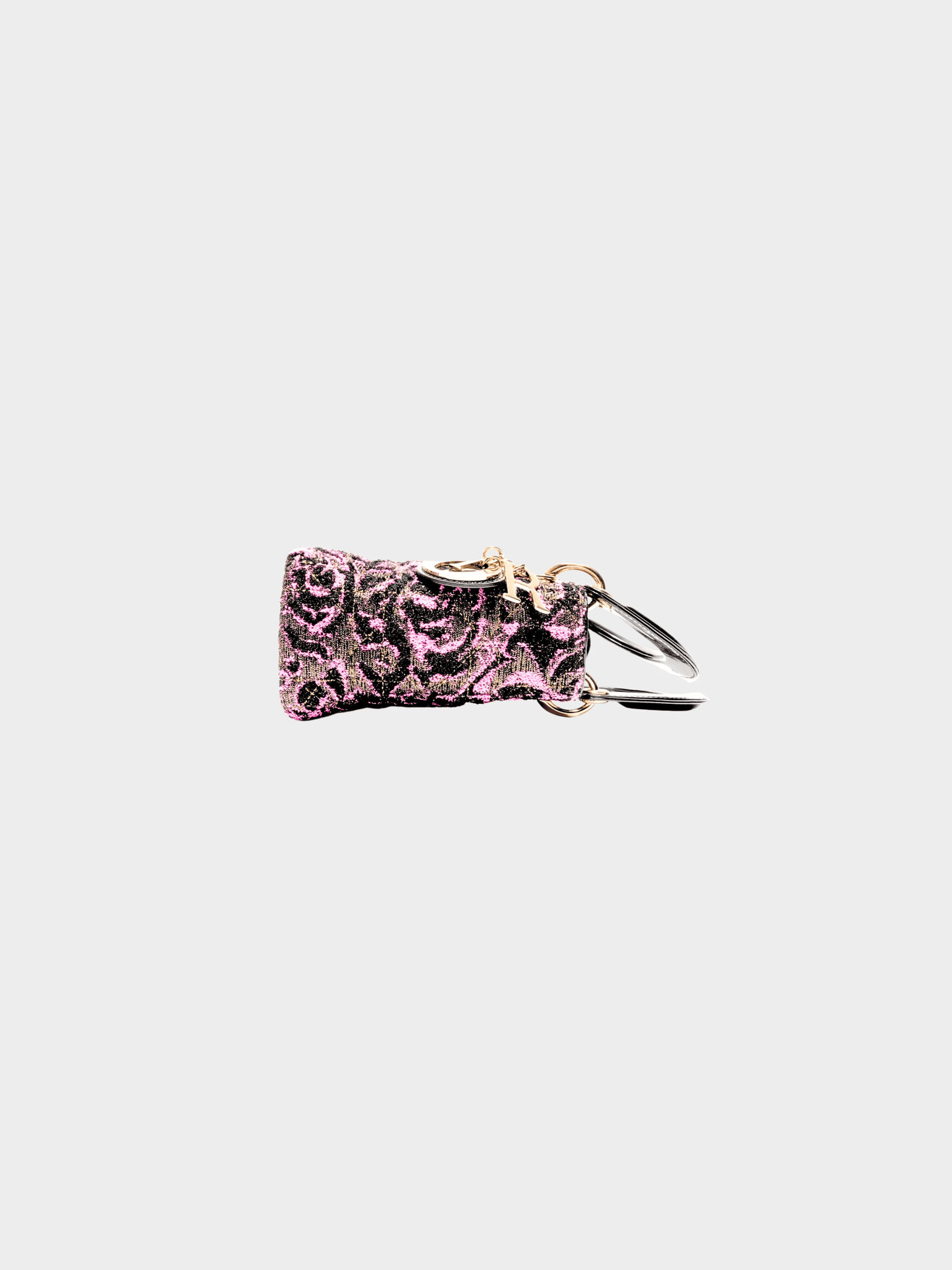 Christian Dior 2011 Pink and Black Wool Lady Dior Bag