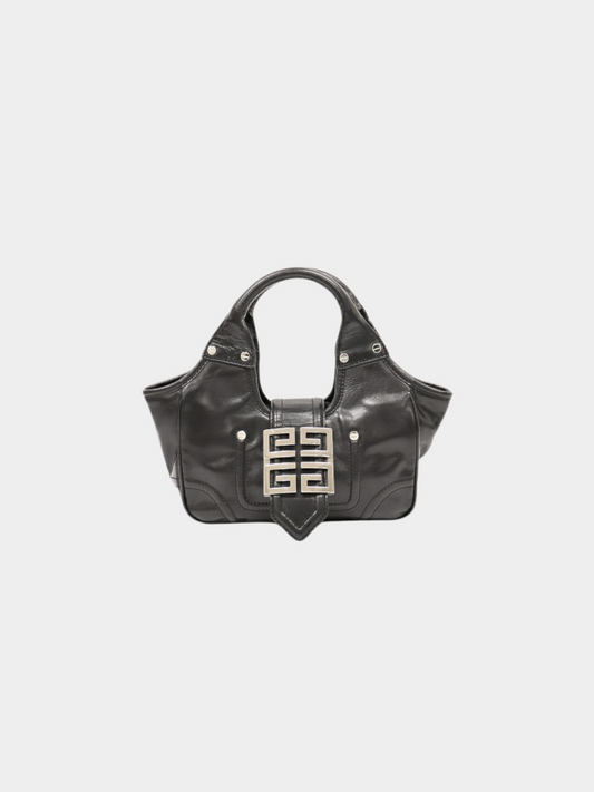 Givenchy 2000s Black Logo Leather Bag