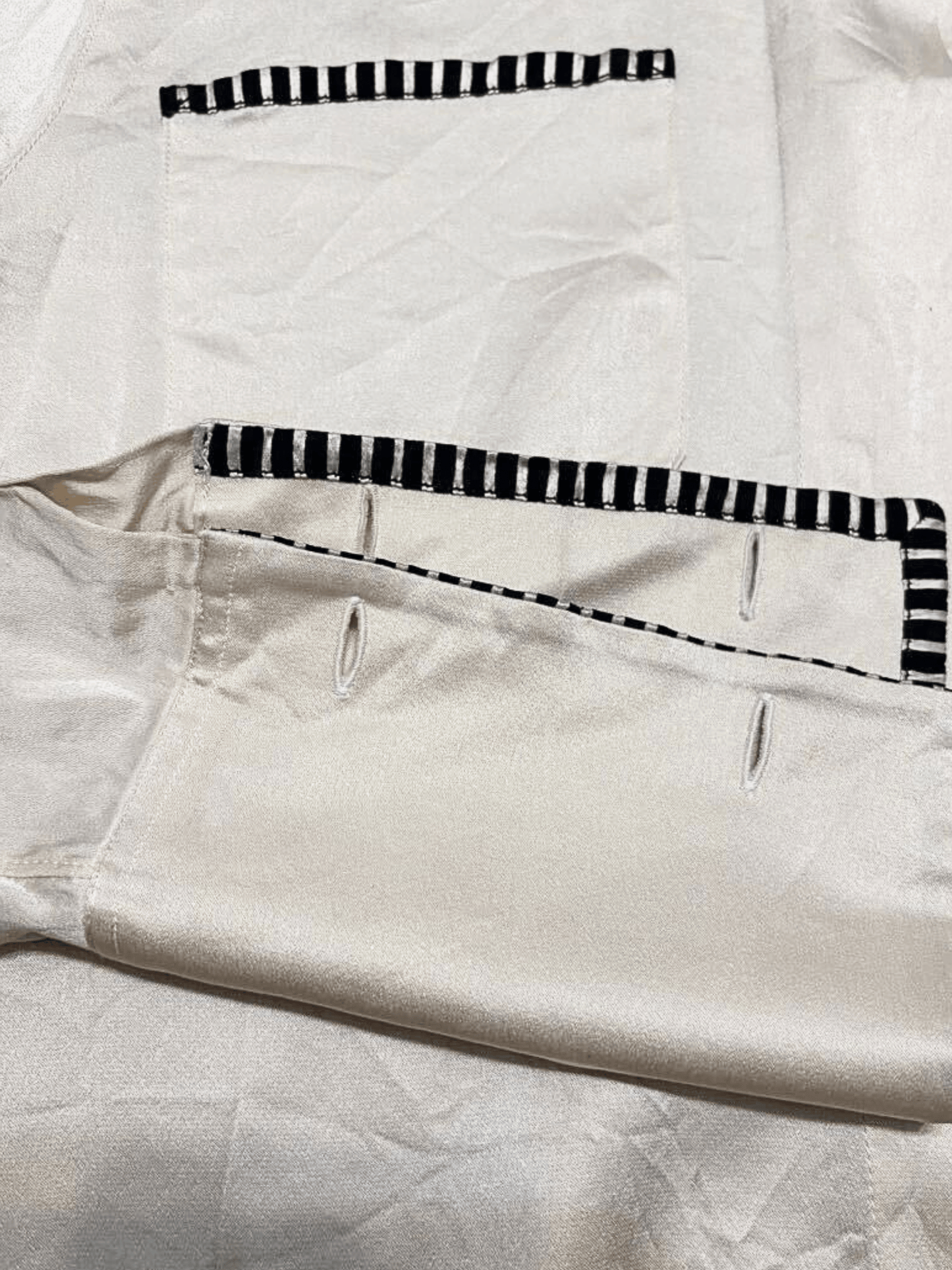 Chanel SS 1995 Cream Silk Long Sleeve Button Down Top