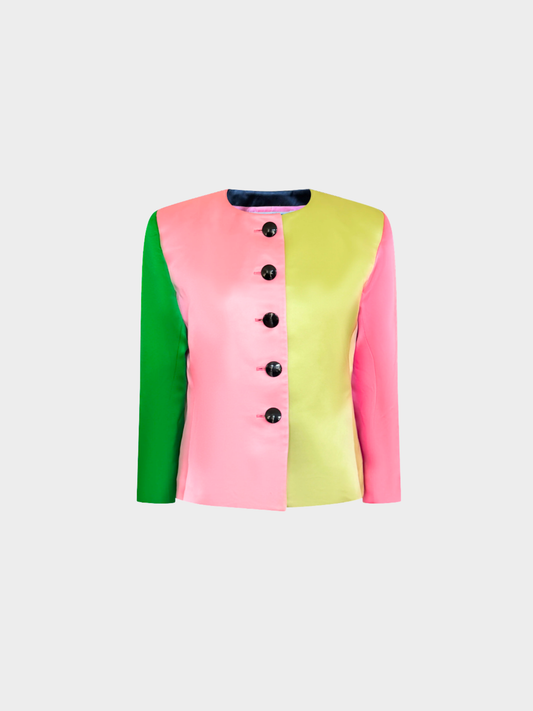 Yves Saint Laurent SS 1988 Rose Green Suit Jacket