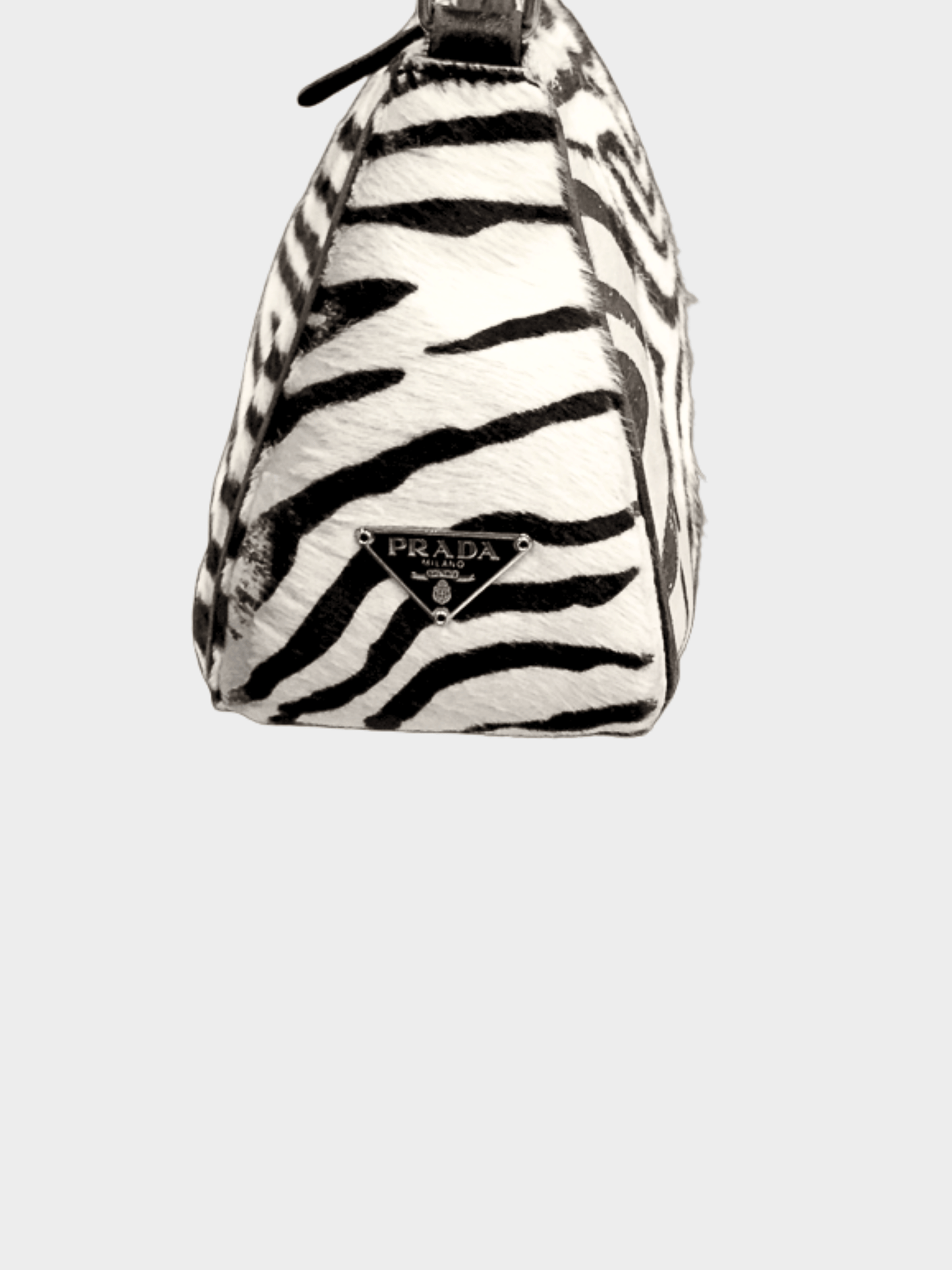 Prada 2000s Tri Color Zebra Print Calfhair Shoulder Bag