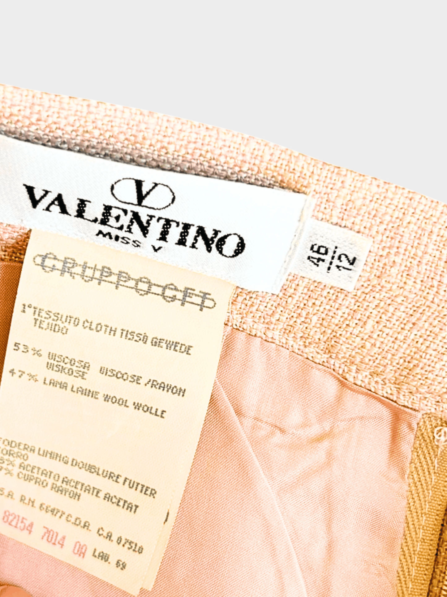 Valentino 1990s Pink Viscose-Wool Tweed Suit Set