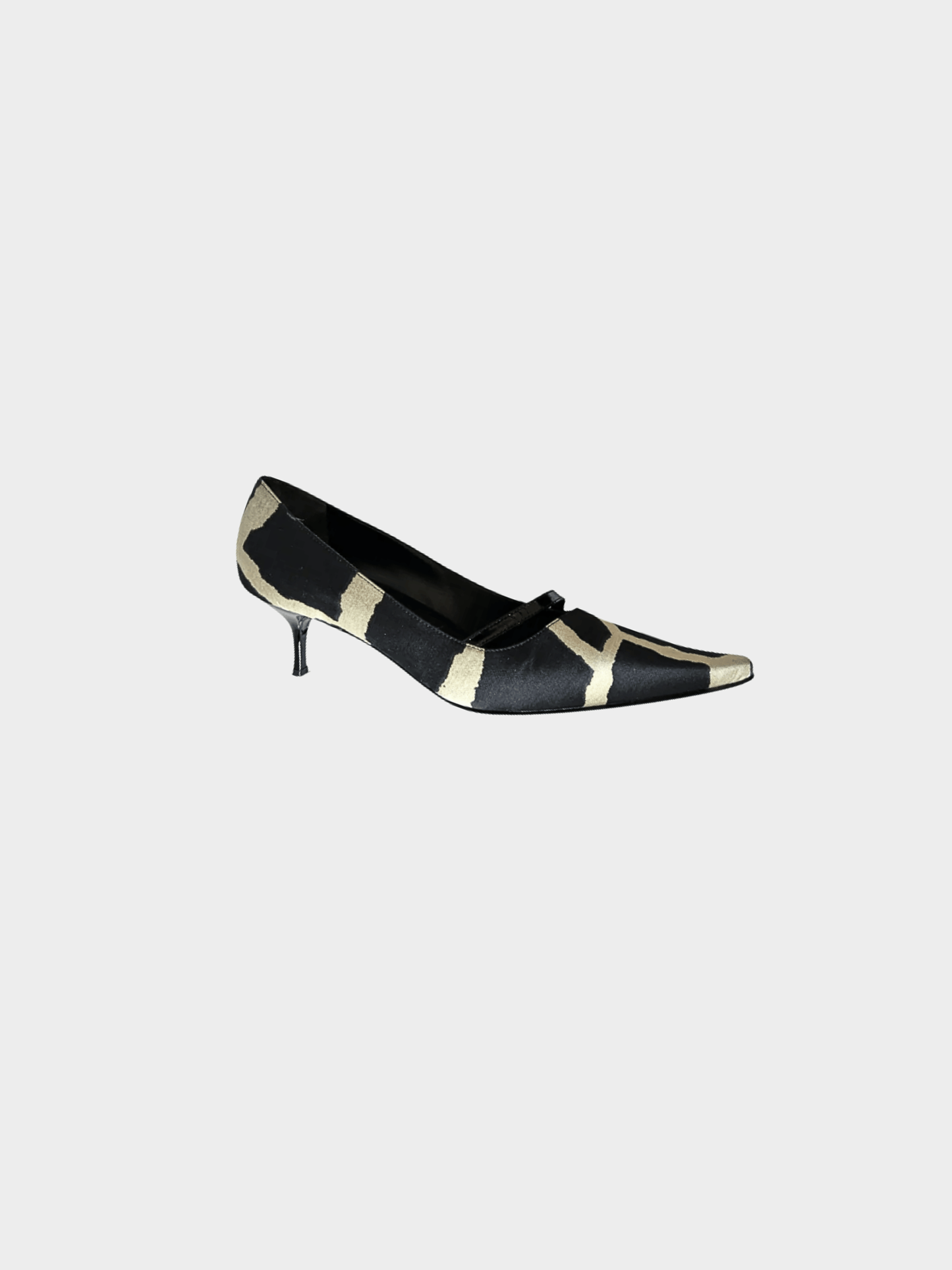 Roberto Cavalli 2000s Satin Zebra Print Heels