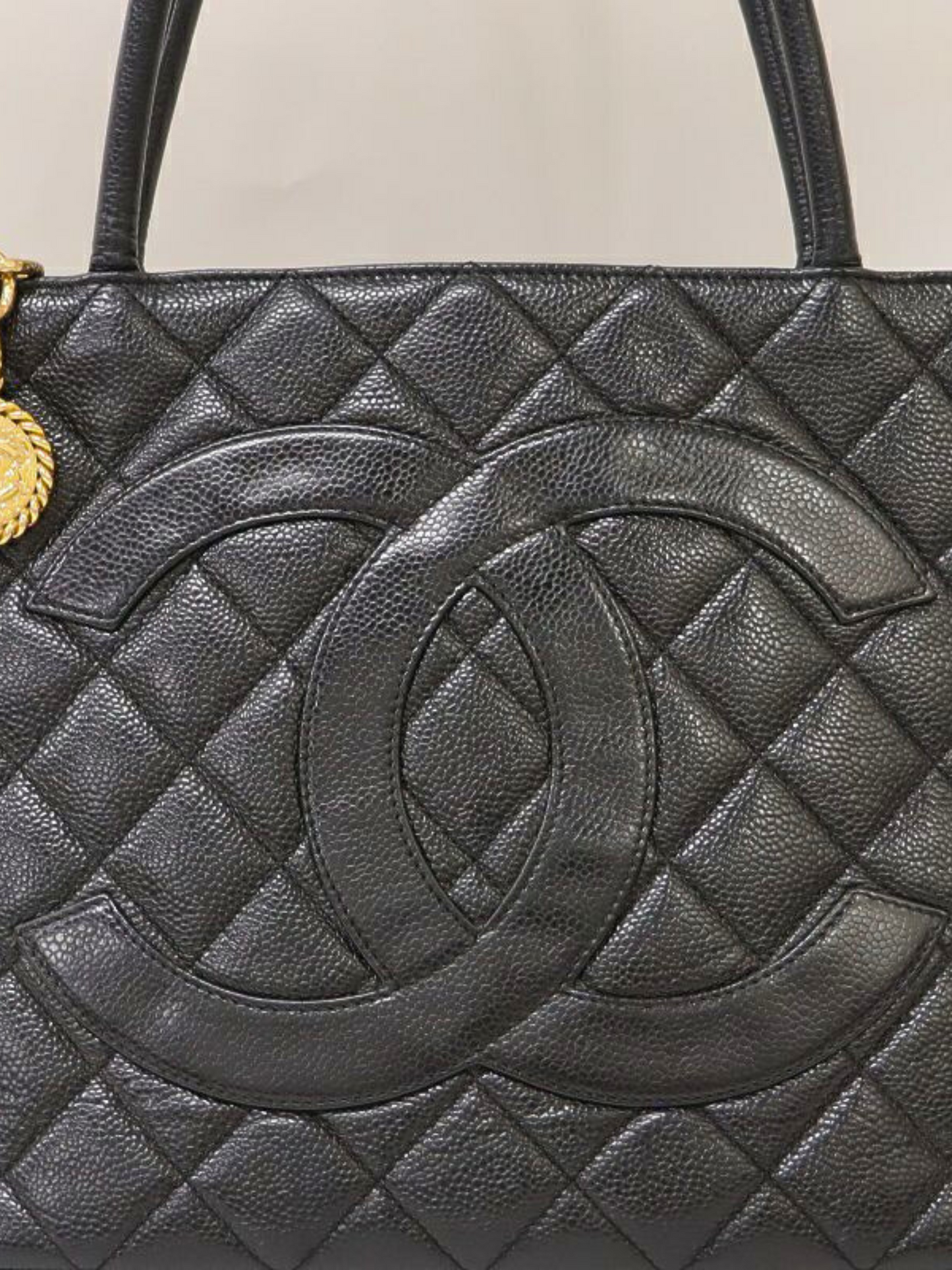 Chanel 2000s Black Caviar Skin Reissue Tote Bag