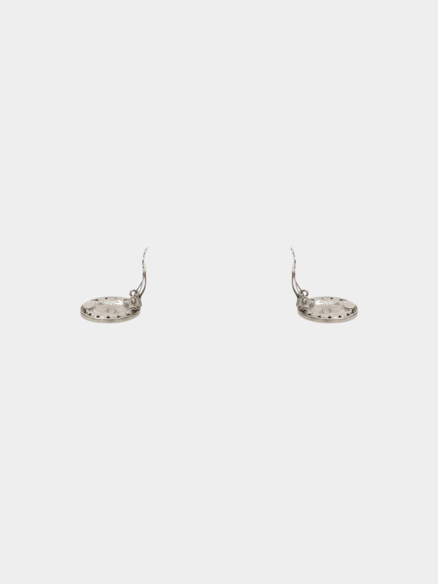 Chanel 2000s Silver CC Round Clip-on Earrings