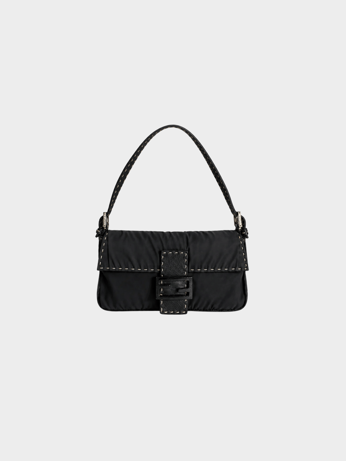 Fendi 2000s Black Selleria Baguette Bag