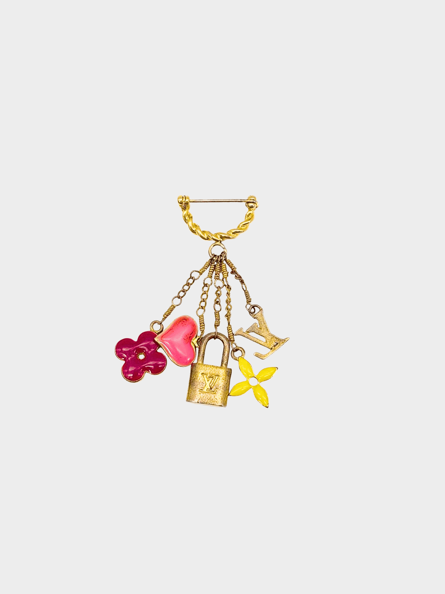 Louis Vuitton 2000s Red and Pink Monogram Sweet Brooch