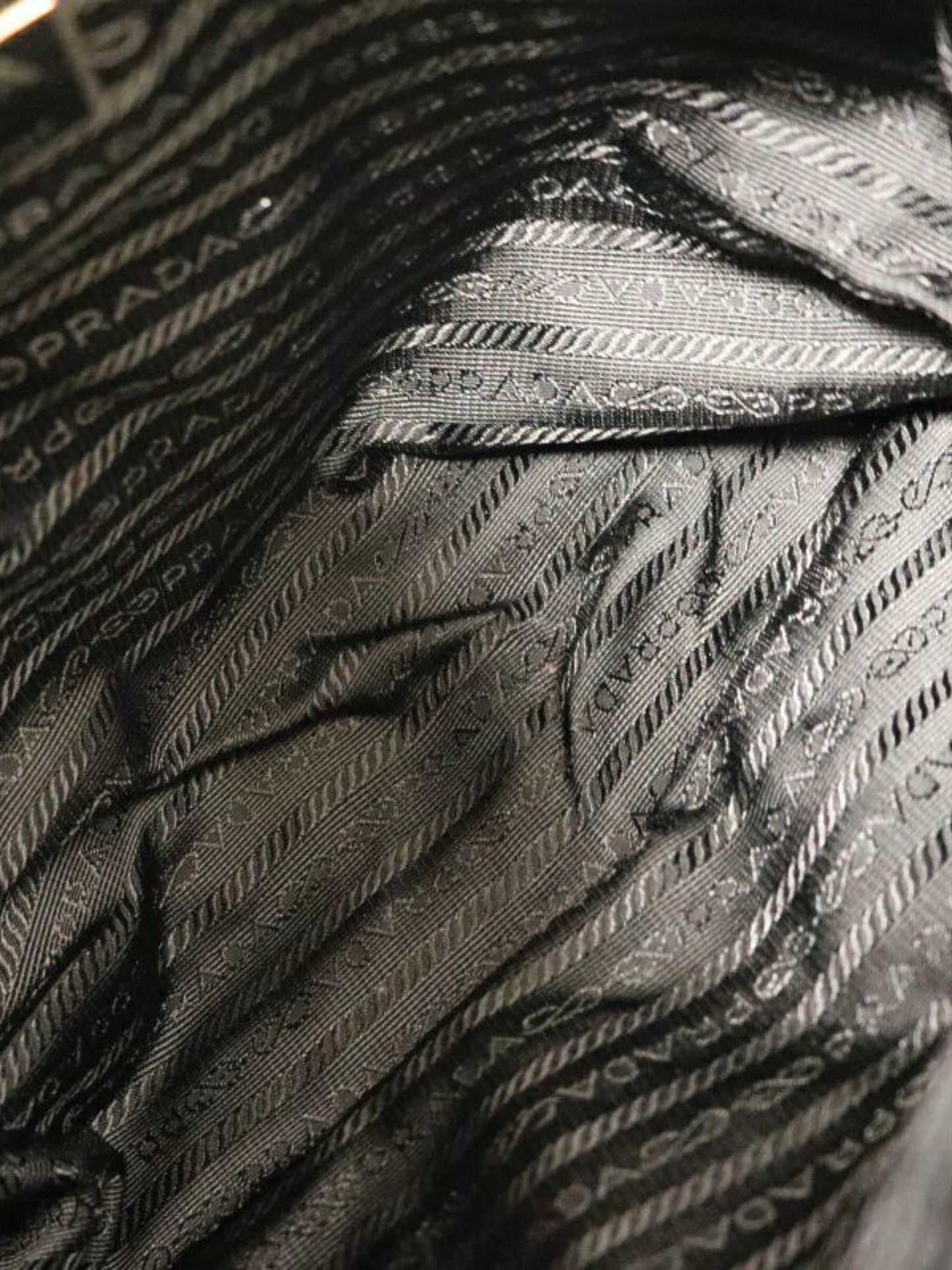 Prada 2000s Black Triangle Logo Hardware Nylon Tote Bag