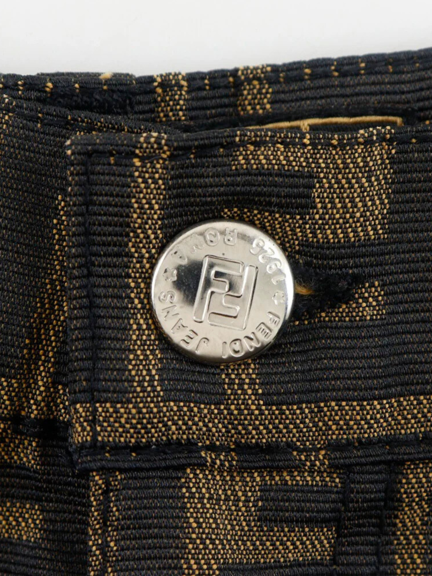 Fendi 1990s Brown Zucca Pattern Tight Skirt