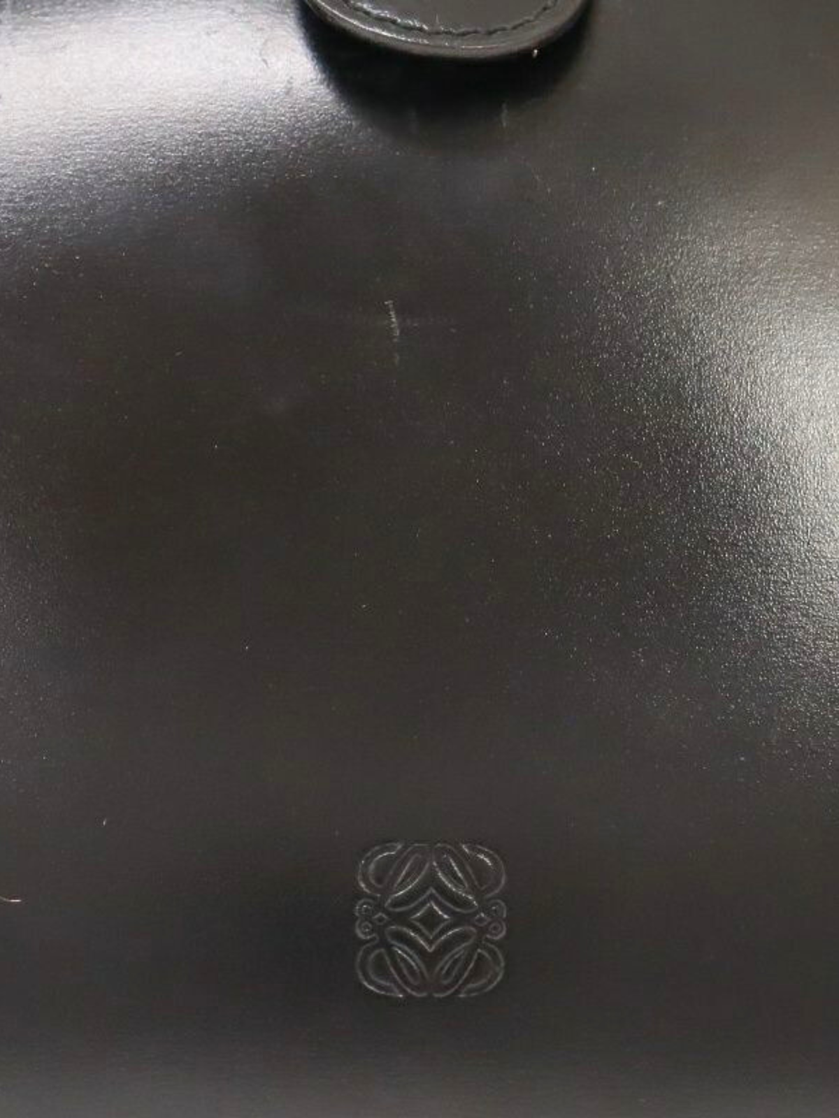 Loewe 2010s Black Calf Leather Anagram Round 2-Way Bag