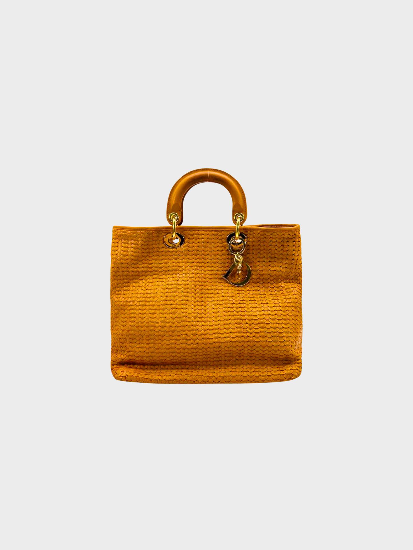 Christian Dior 2010s Brown Lady Dior Woven Handbag