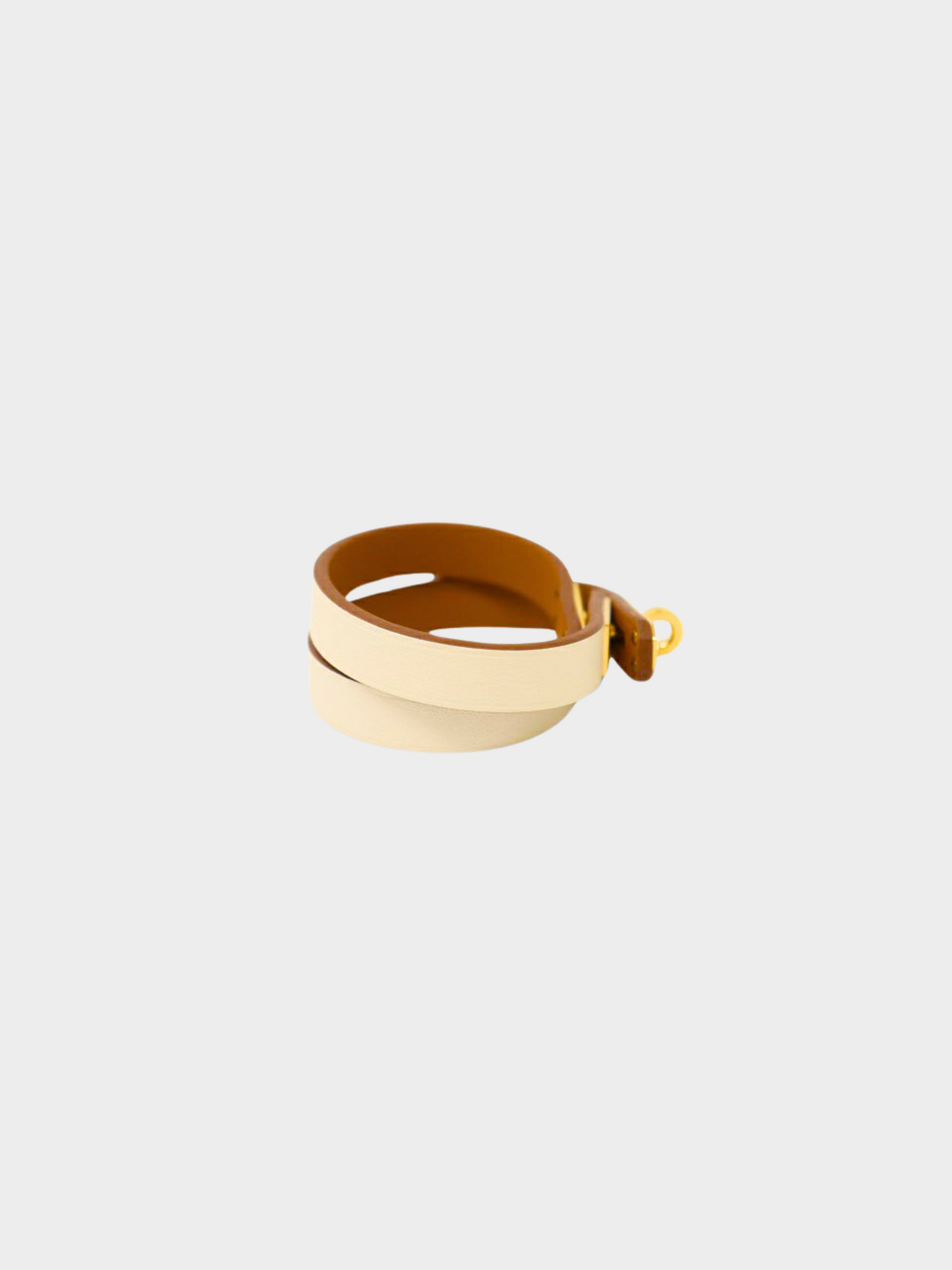 Hermes 2021 White Leather Kelly Double Bracelet