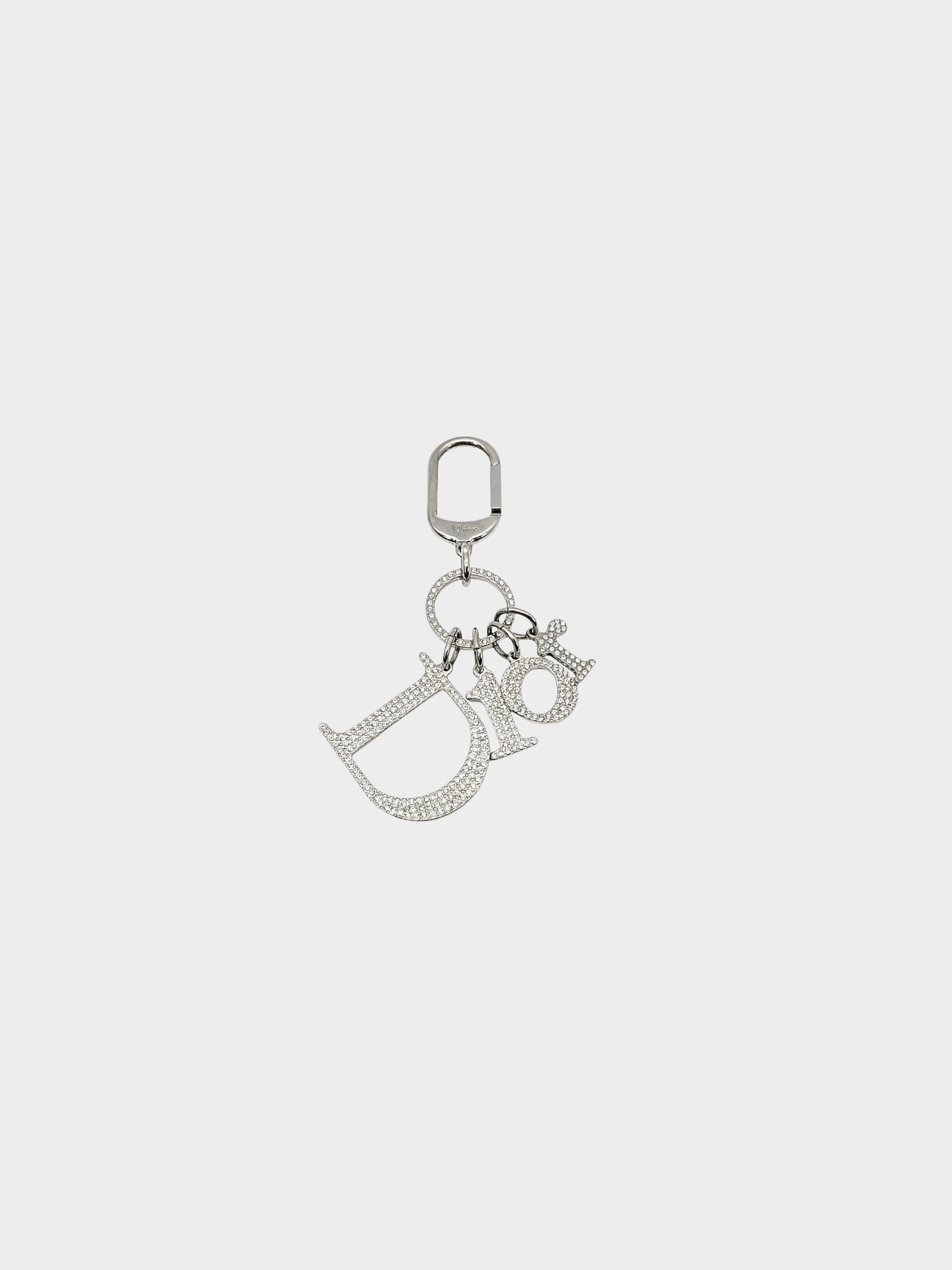 Christian Dior 2000s Silver DIOR Spell Out Charm Keychain