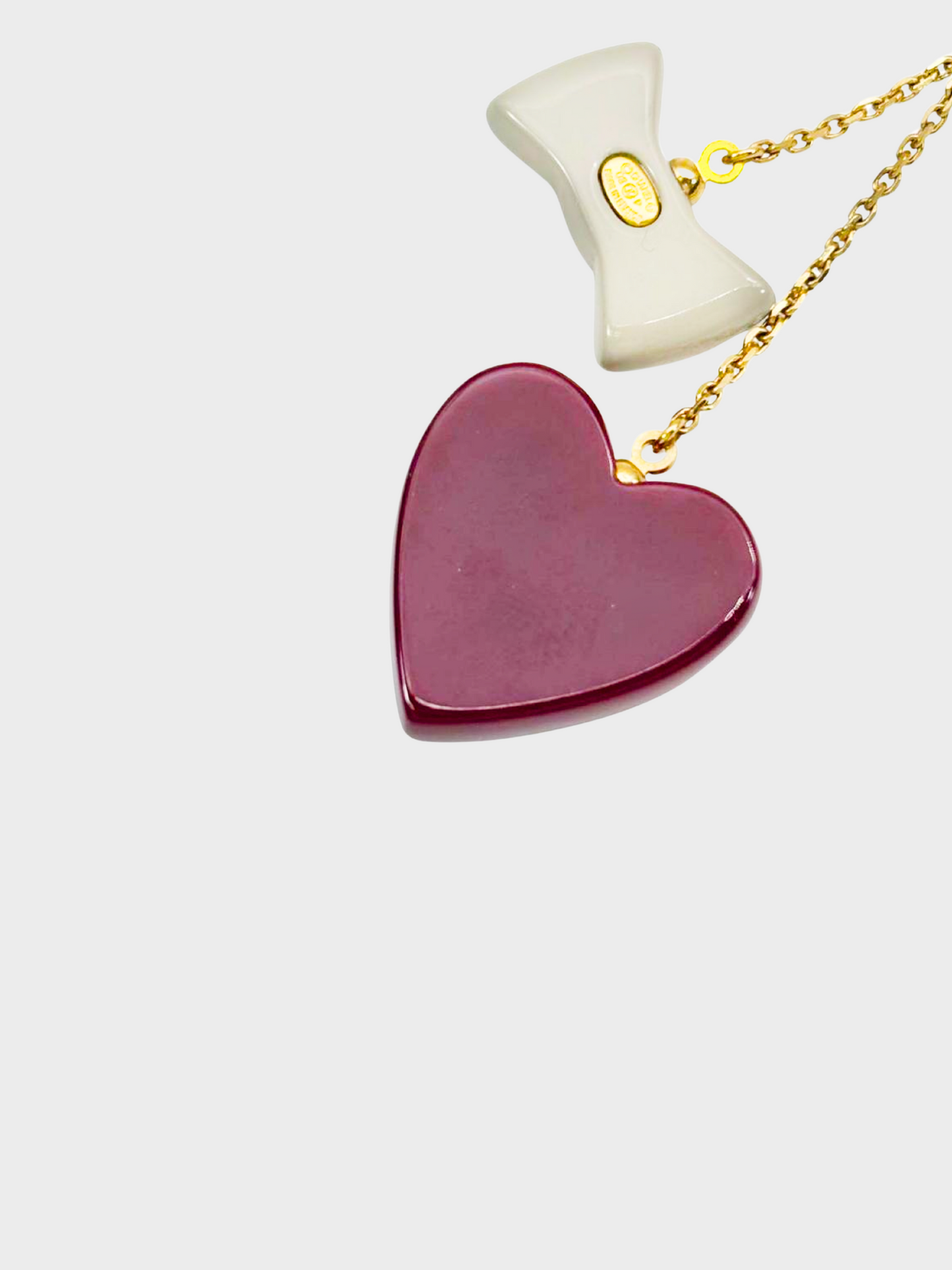 Chanel 2002 Spring Heart Ribbon CC Necklace