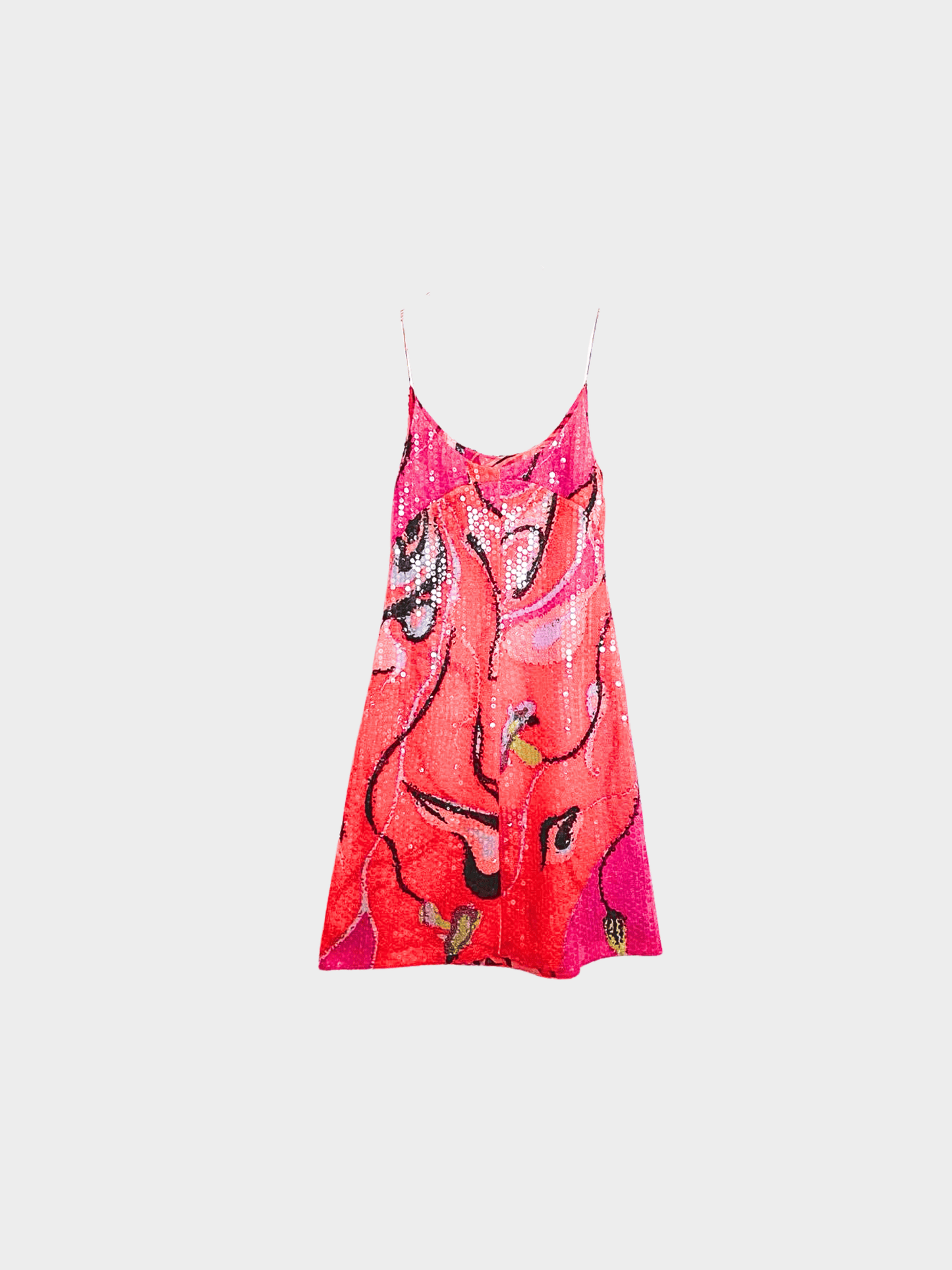 Emilio Pucci 1990s Pink Silk and Sequin Shift Dress