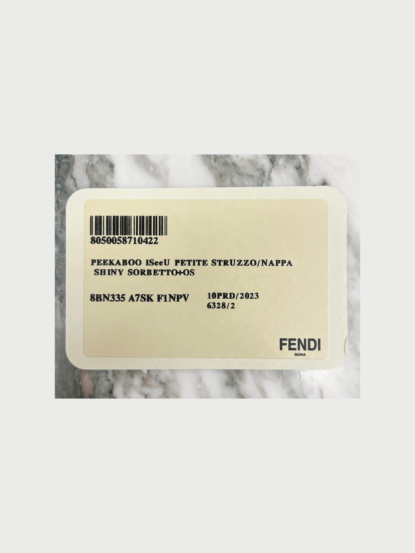 Fendi 2020s Pale Yellow Ostrich Leather Peekaboo ISeeU Petite Bag