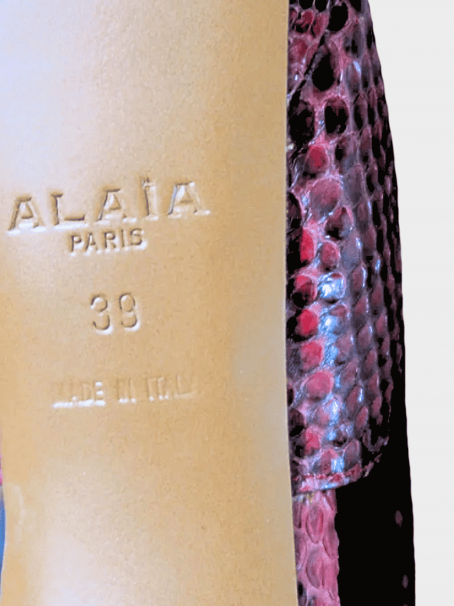 Alaïa 2010s Red Python Leather Platform Pumps