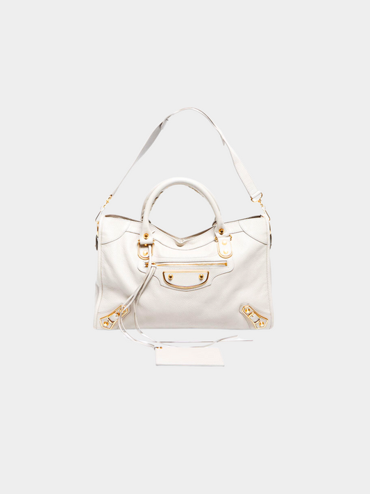 Balenciaga 2014 White Leather Classic City Bag