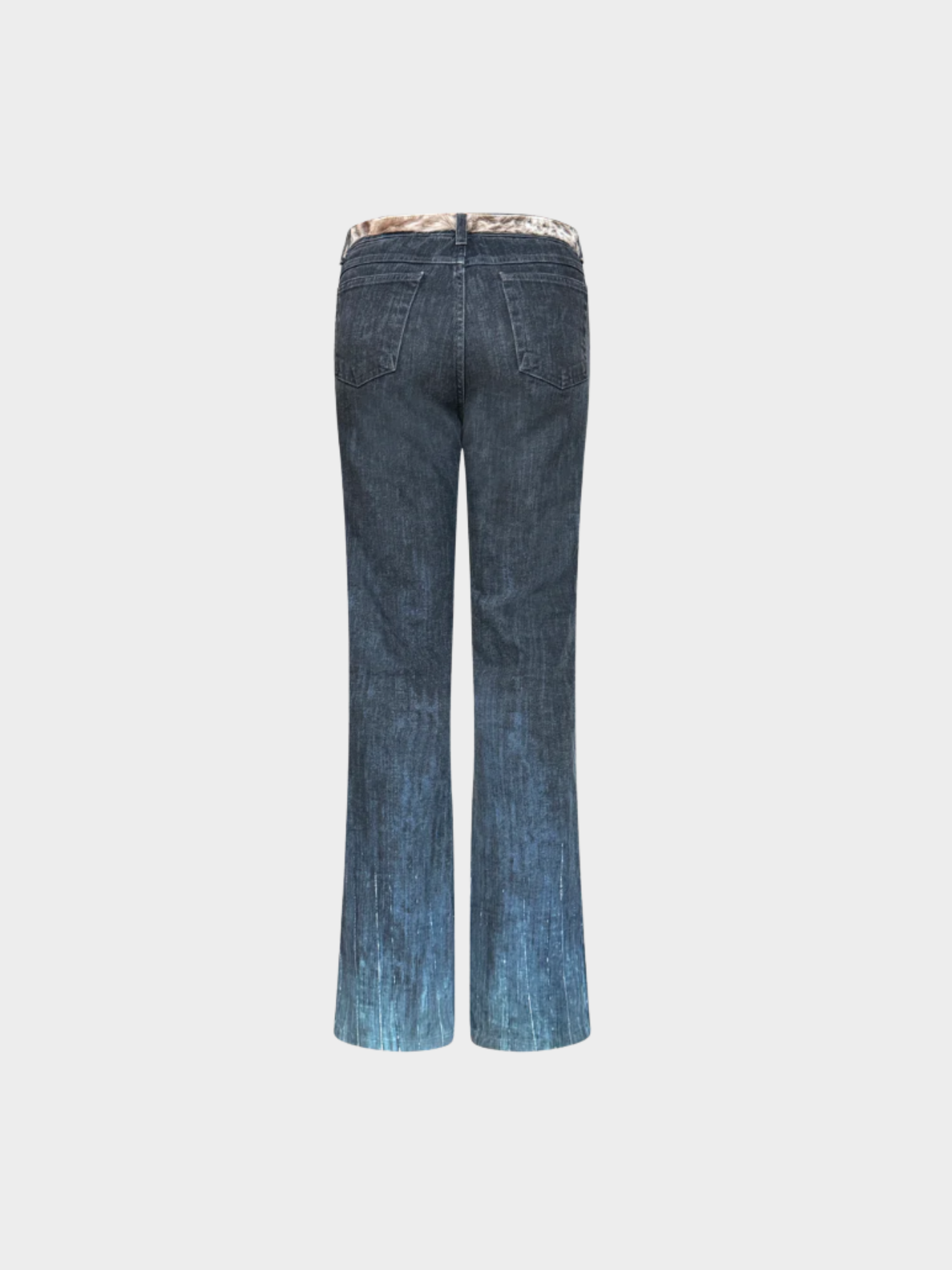 Roberto Cavalli 2000s Blue Rhinestone Denim Pants