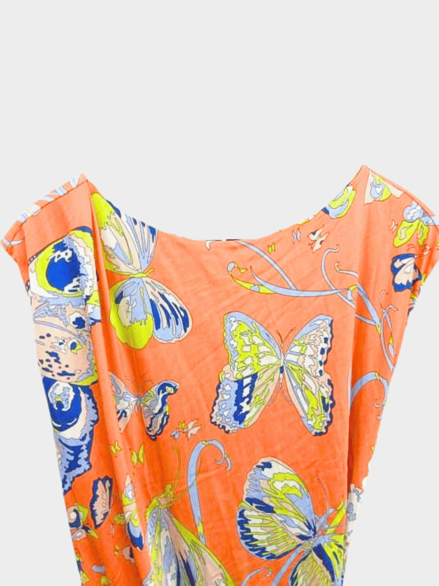 Emilio Pucci 2000s Orange Butterfly Print Dress