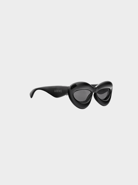 Loewe 2023 Black Cat Eye Inflated Sunglasses