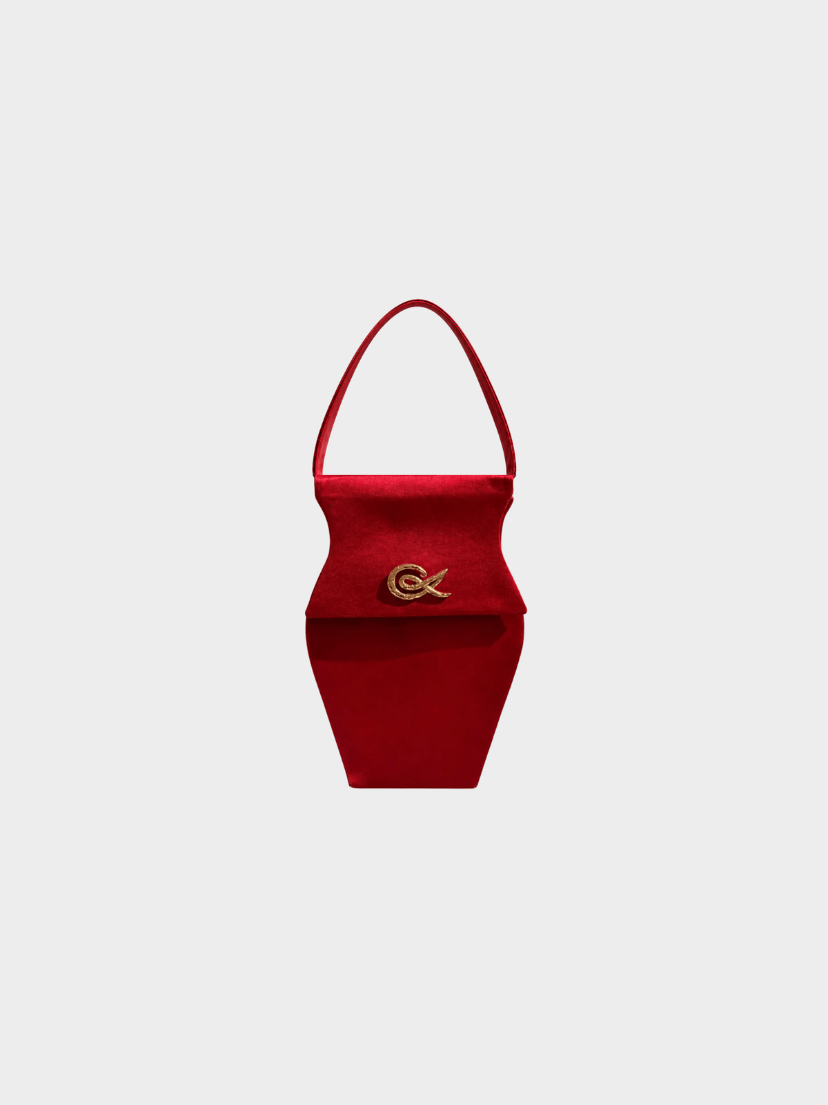 Christian Lacroix 1990s Red Satin Structural Evening Bag
