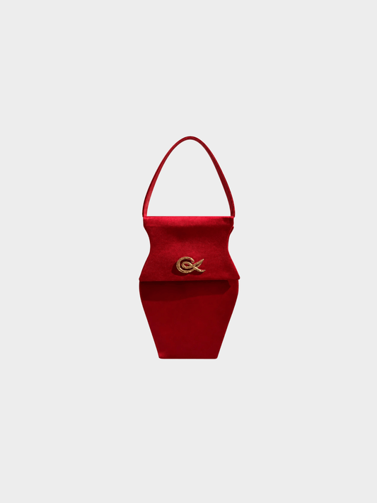 Christian Lacroix 1990s Red Satin Structural Evening Bag