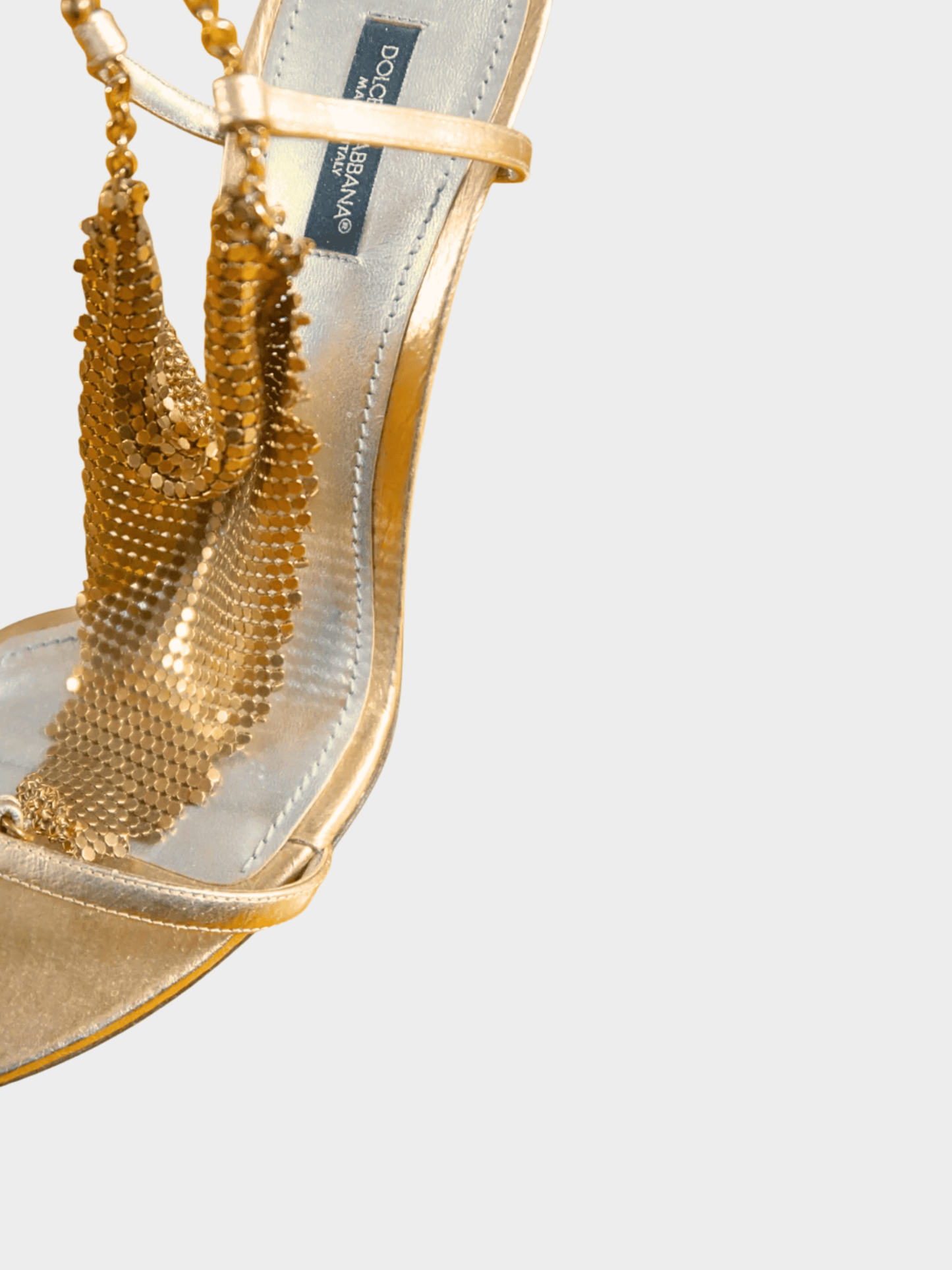 Dolce and Gabbana 2000s Gold Mesh Chainmail Heels